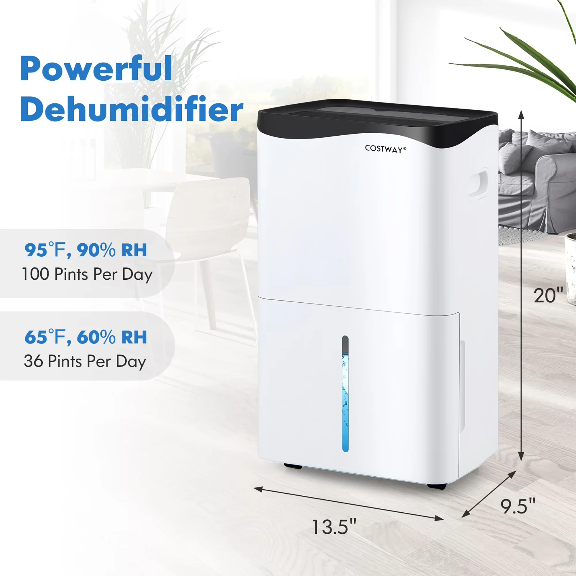 Professional Dehumidifier with Energy Efficient, Variable Speed - White Model AABC13