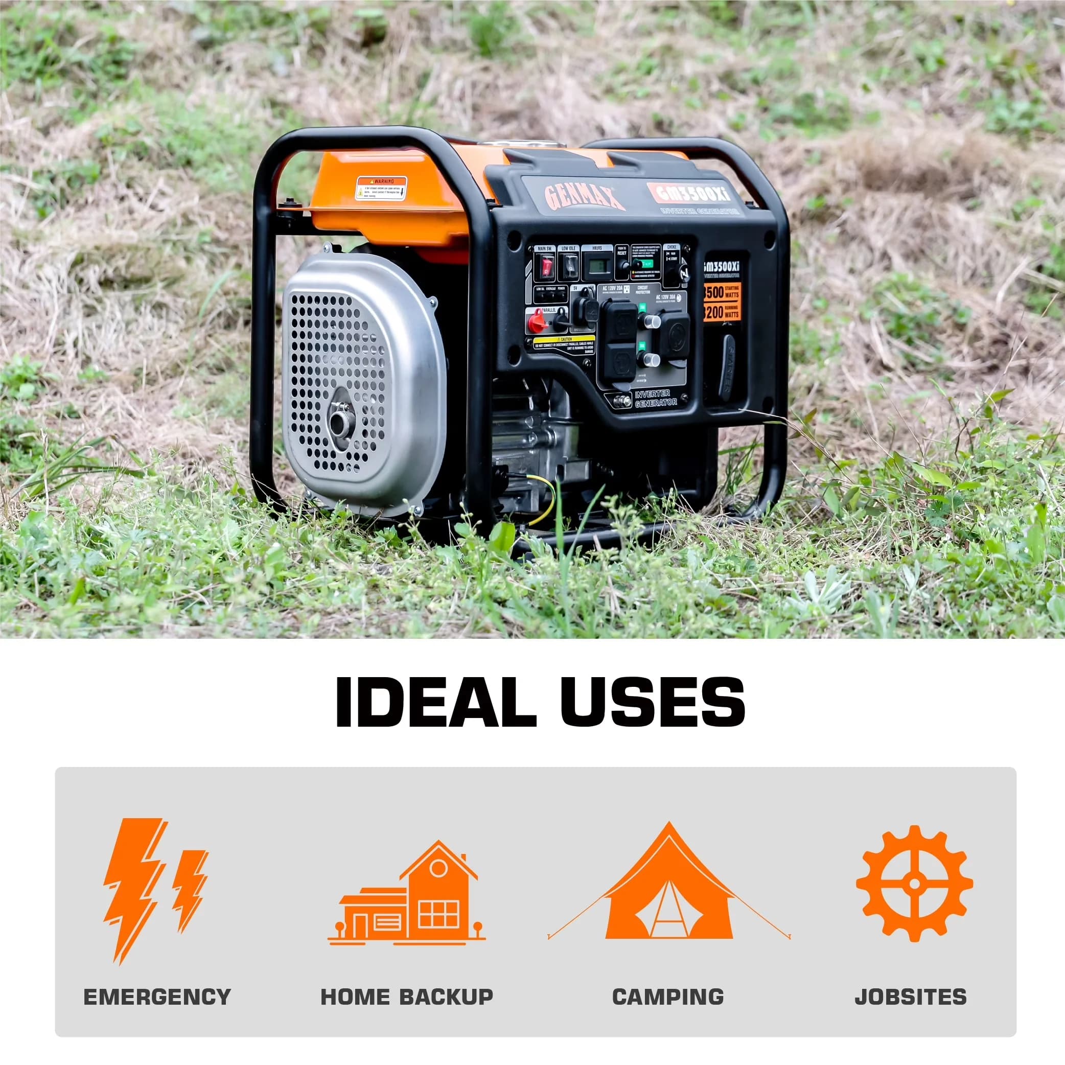 Generator Modern with Low Oil Shutdown, Fuel Type:Gasoline, EPA Compliant GM3500Xi - Model 53A7DF