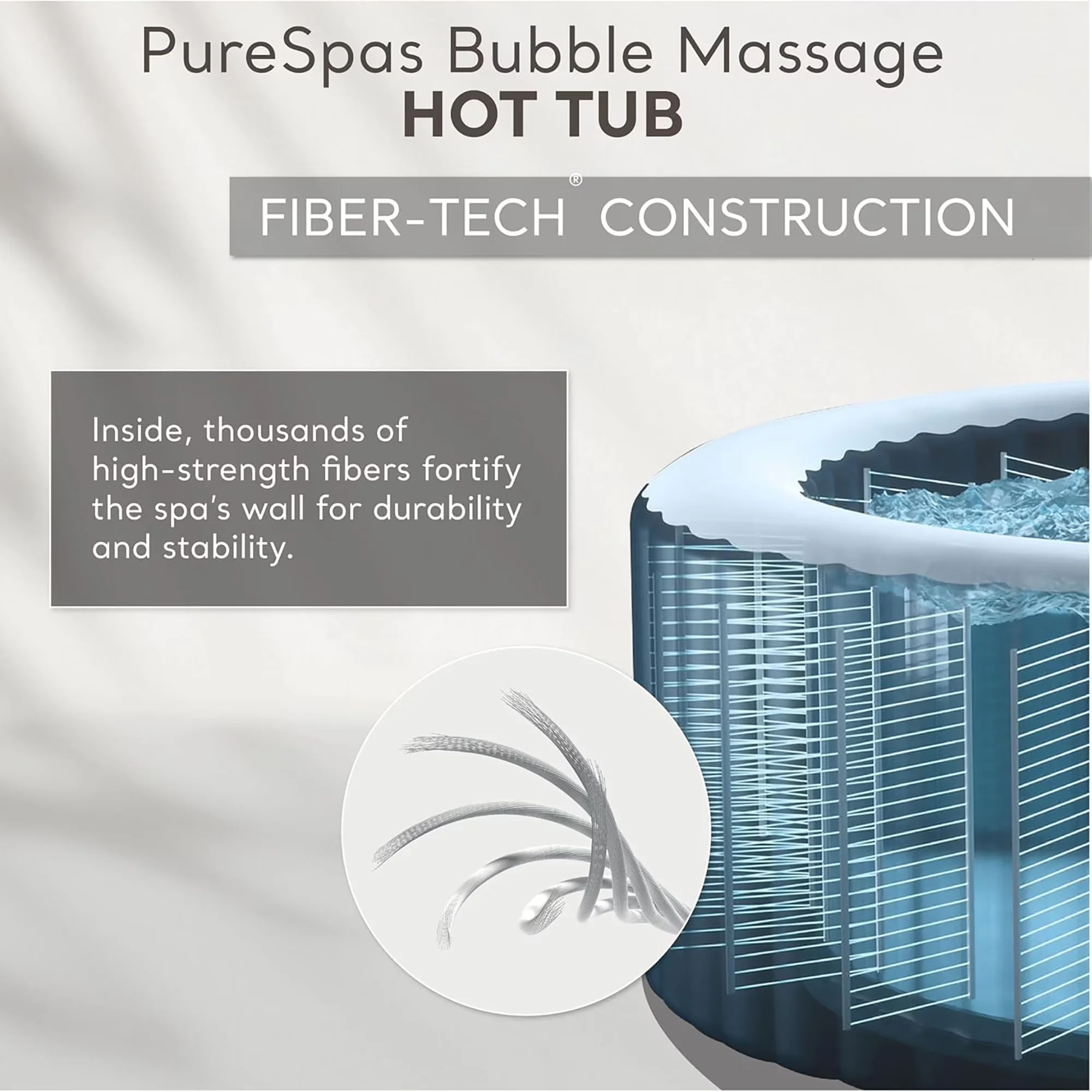 Modern Hot Tub with Energy Efficient, Inflatable, 85" Round Outdoor Heated Bubble Spa - Model 6327DD