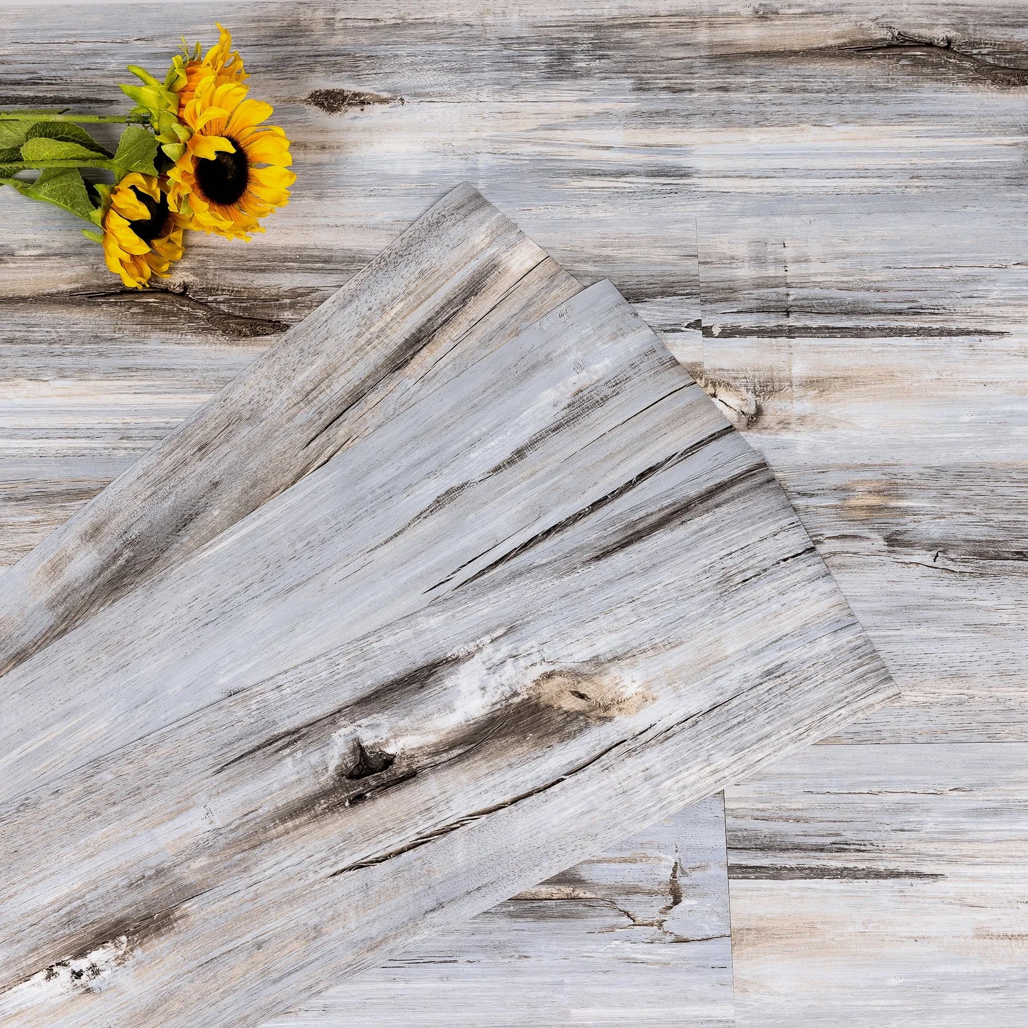 Versatile Grey Vinyl Flooring Vinyl Plank Flooring with Waterproof, Easy To Clean - Multi-Color 6" x 35" Model BE88E8