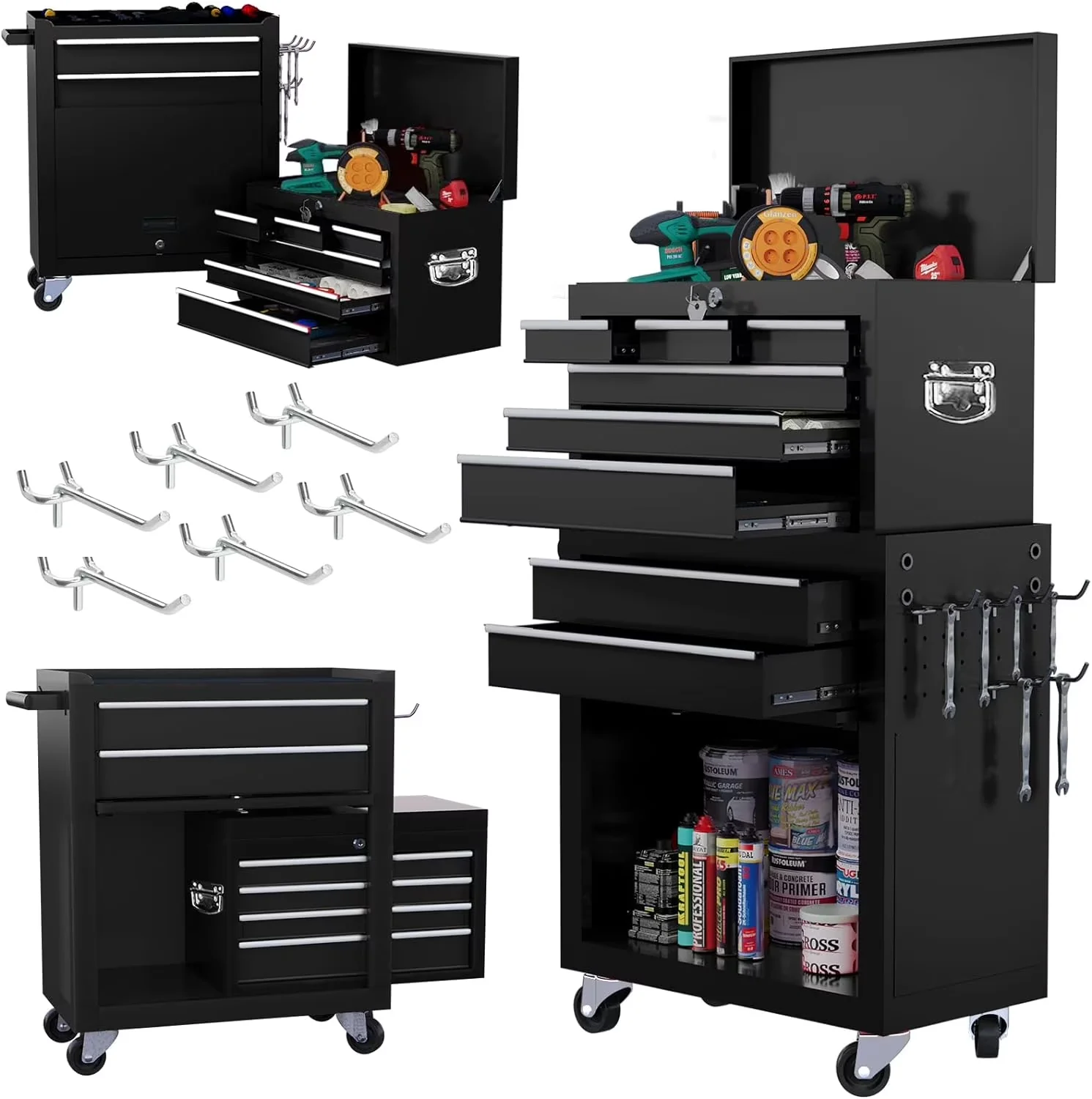 Toolstorage Innovative with Rolling, Lockable, Storage - Metal 8-Drawer for Garage Model 218151