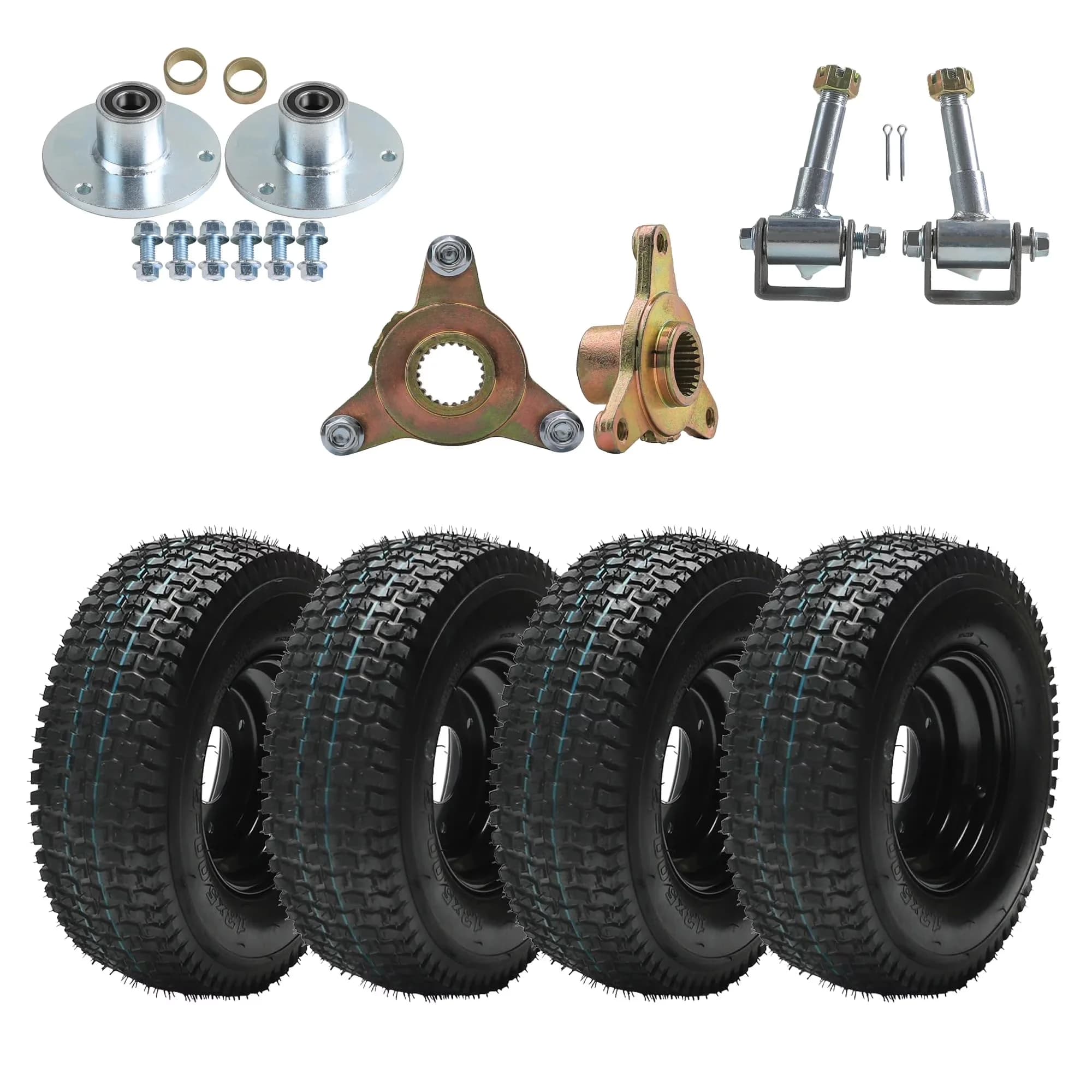 Innovative Lawn Mower Tire with Front Rear Wheel Hubs Spindles - 00-6 - Sleek Profile Model A76E5D