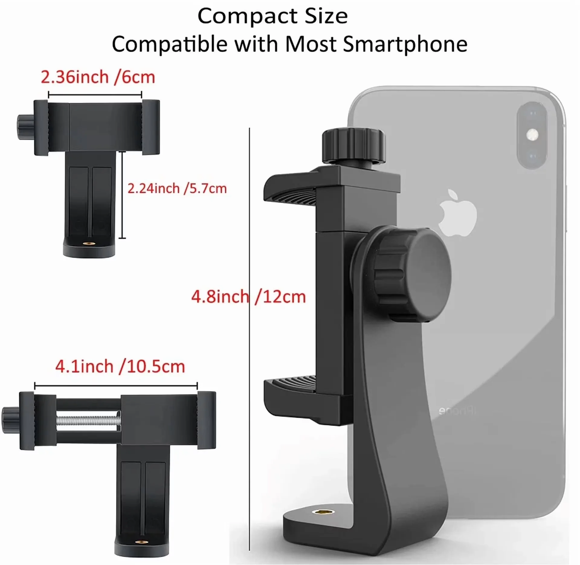Home Gym Durable with Cell Phone Tripod Mount Adapter, Universal Phone Holder Adjustable Clamp - Model DF58D2