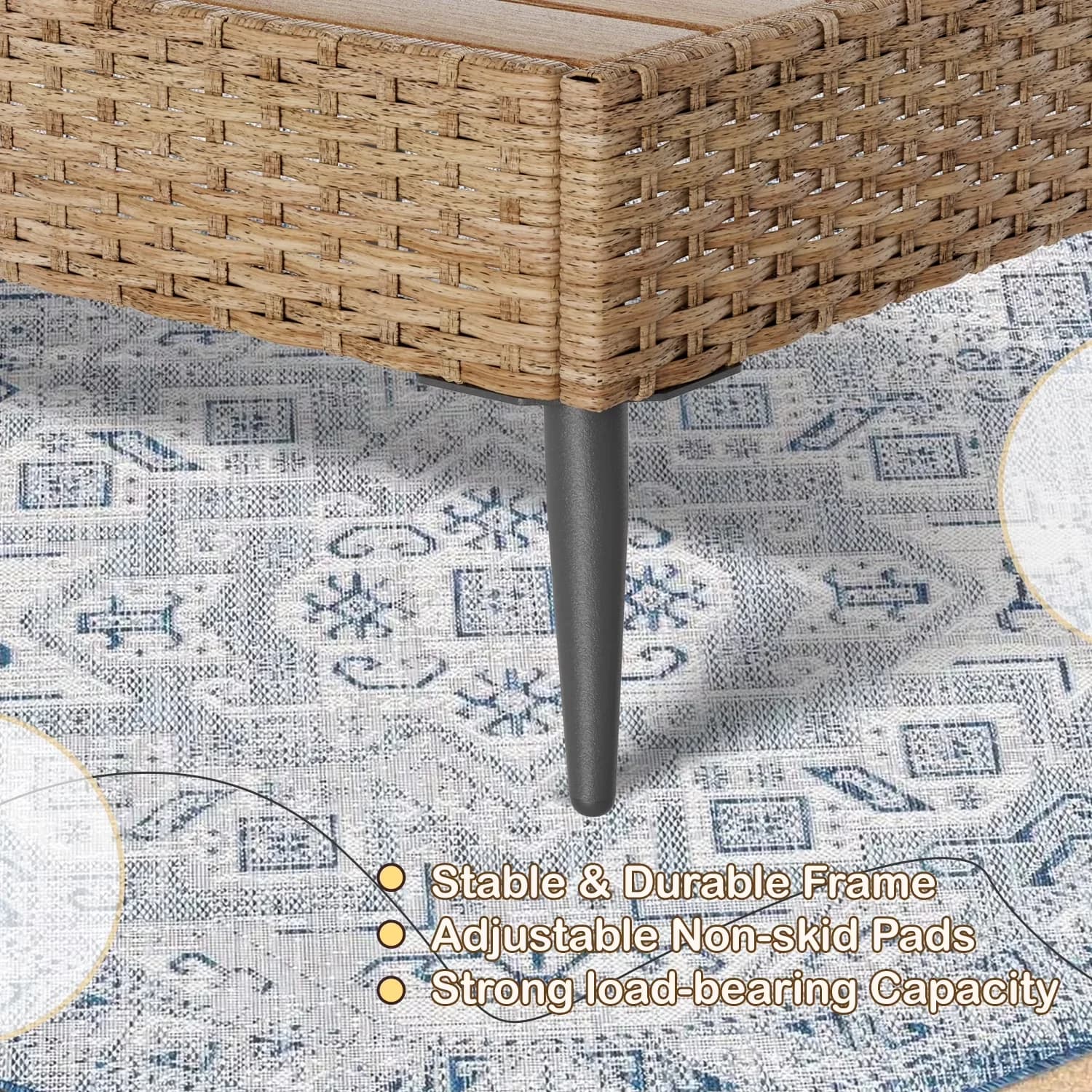 Stylish Patio Chair with Uv Resistant, Weather-Resistant - Beige Rattan for Garden Model 2E7812
