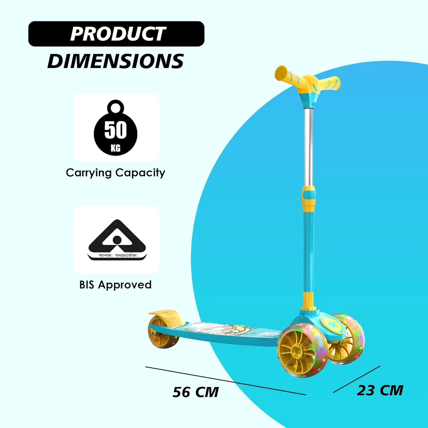 Scooter Quality with LED, Lightweight, Rocket Racer LED - Blue Alloy Steel Model 8508B9