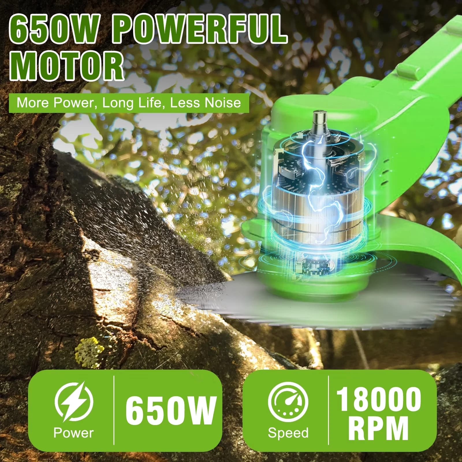 Quality String Trimmer with Battery, 650W, Battery Weed Eater - 24V for Home and Office Model 77E925