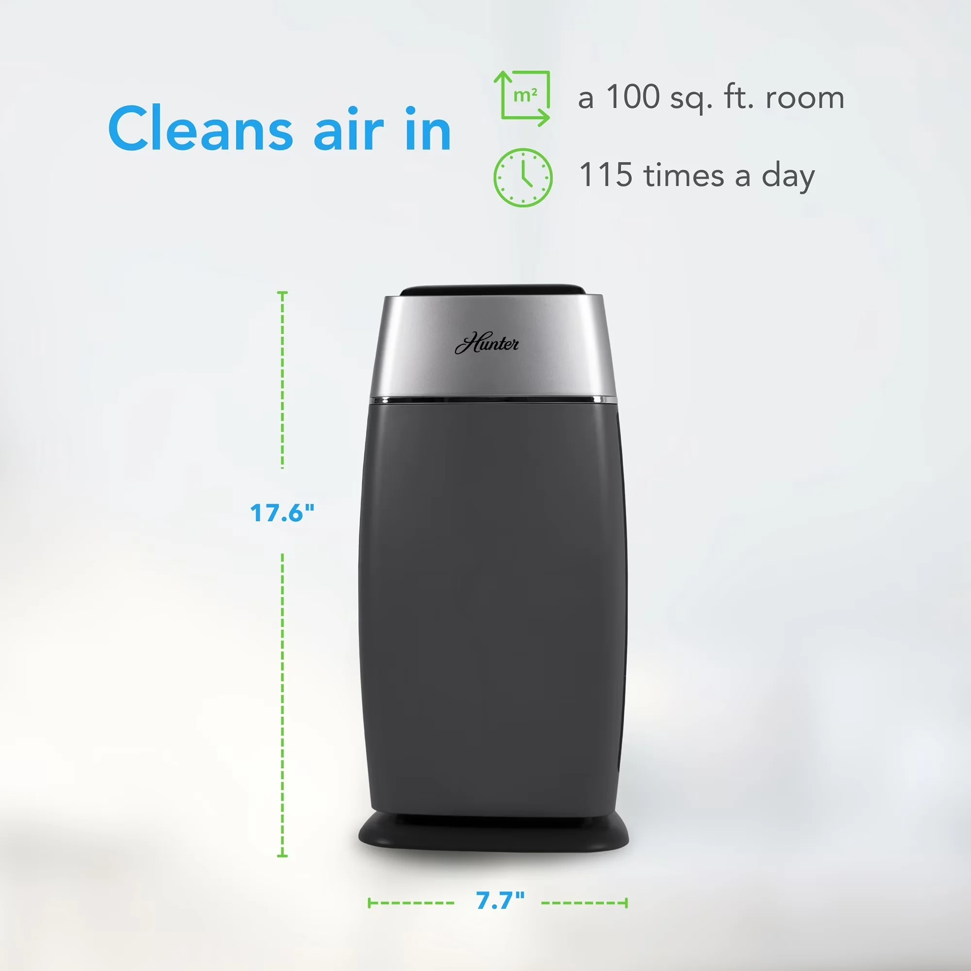 Essential Air Purifier with Filter Change Indicator, Gray & Silver - Silver Model F8B801