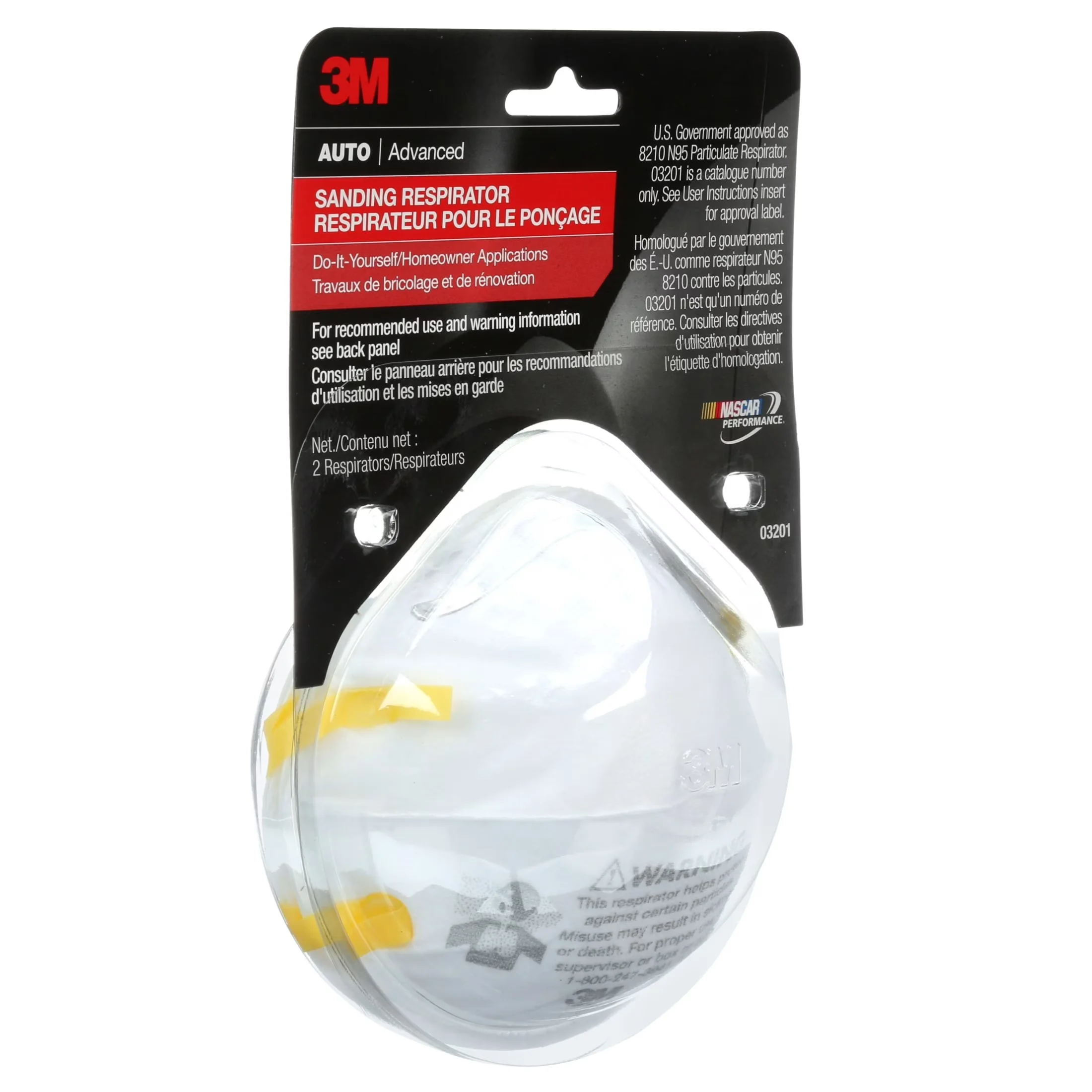 Classic Protective Equipment with 3M Sanding Respirator, Niosh Approved: N95, 2/Pack - Model 1458CE