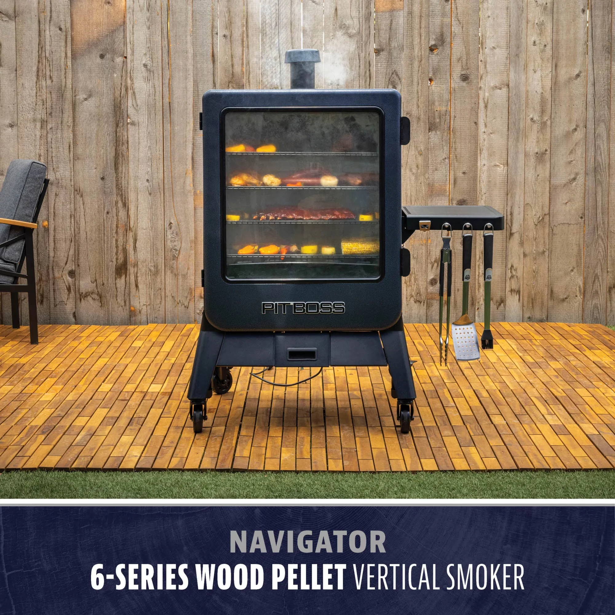 Durable Smoker with Bluetooth Enabled, Heat Thermometer - Multicolor Heavy Duty Steel Model B54ACB