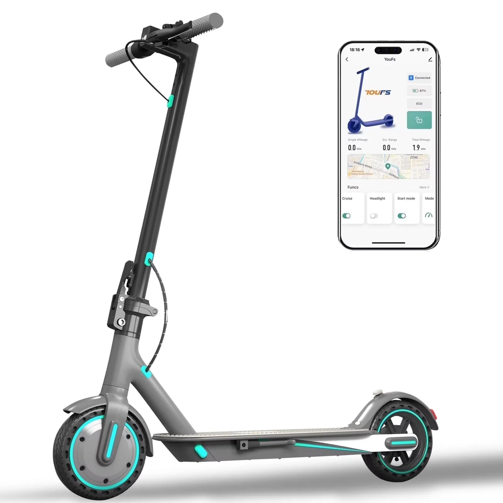 Scooter Classic with 350W, Portable, 21 Miles Range - Aluminum Blue - Satisfaction Guaranteed Model 32E514