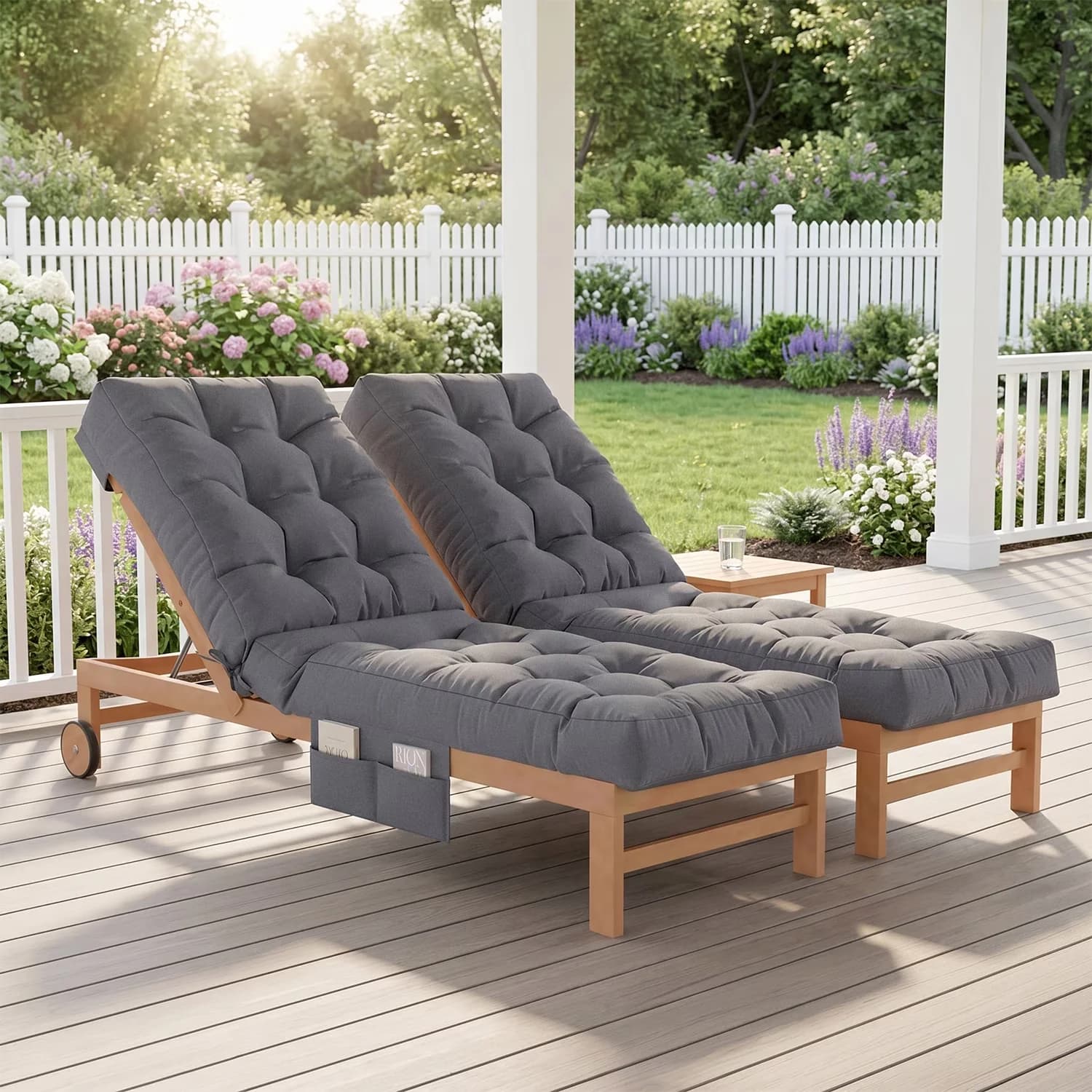Classic Patio Chair with Weather-Resistant, Triple Non-Slip Fixation - Polyester; Pp Cotton Gray for Patio Model 533E82