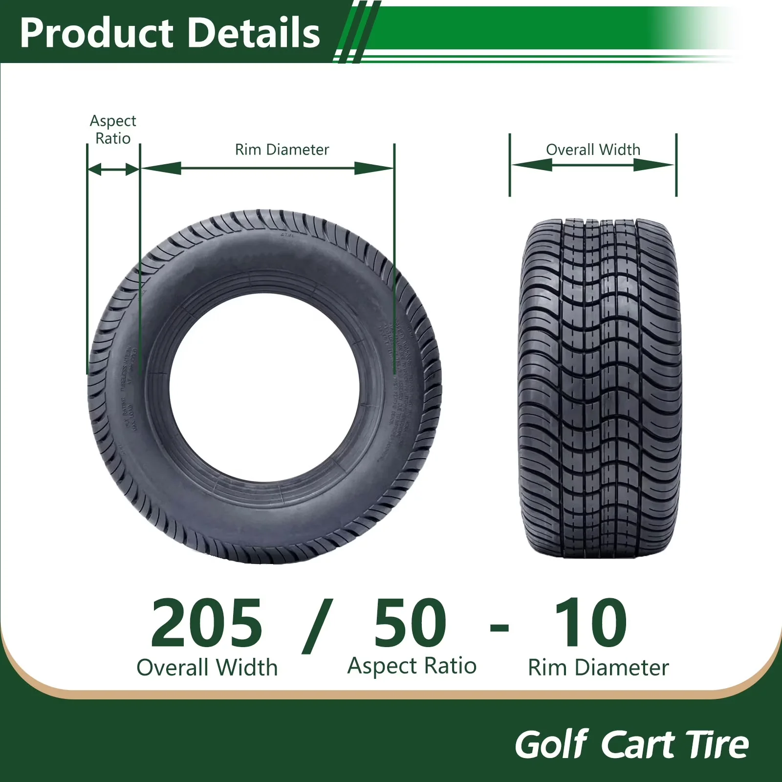 Sleek Golf Cart Tire with Inflatable, Low Maintenance - P823 for Daily Use Model ABAB79