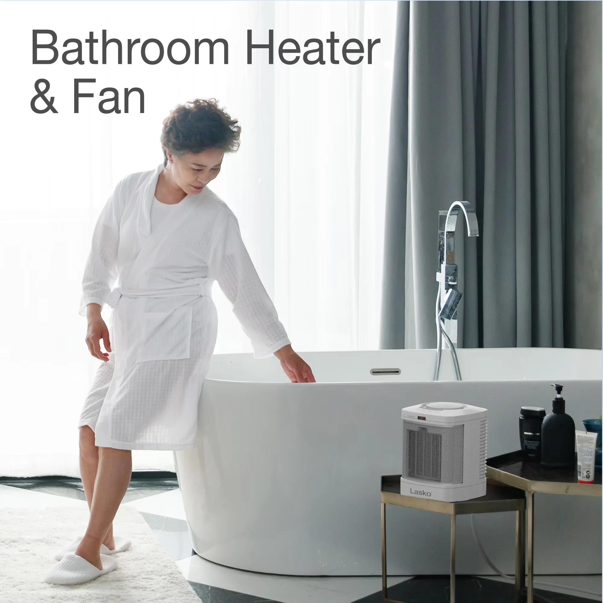 Portable And Electric Space Heater Efficient with 1500W, Automatic Shutoff, 2 heat settings (high and low) - White Model DE7341