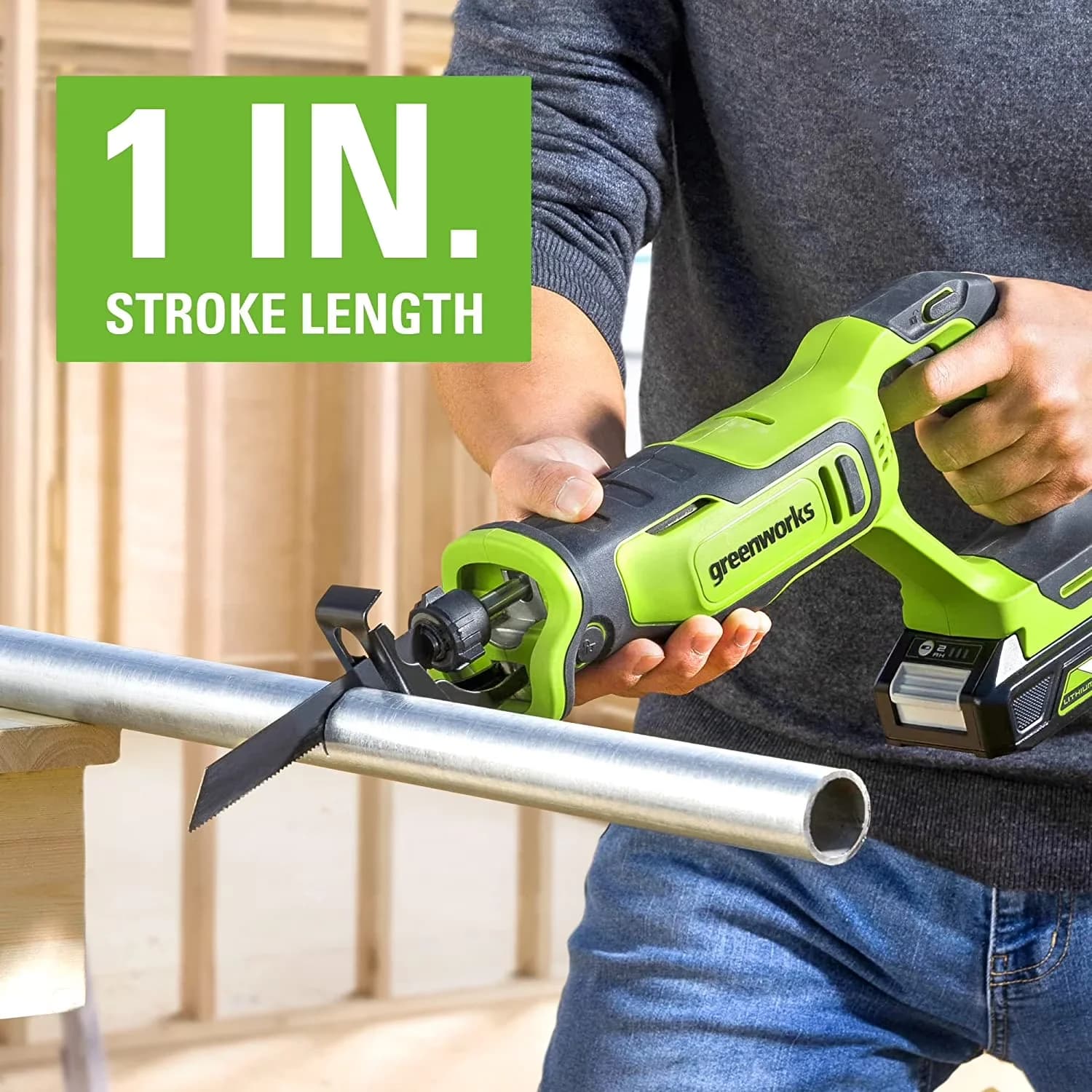 Versatile Power Saw with Battery, 24V, Battery Powered - Space-Saving Design Model DFDEEA