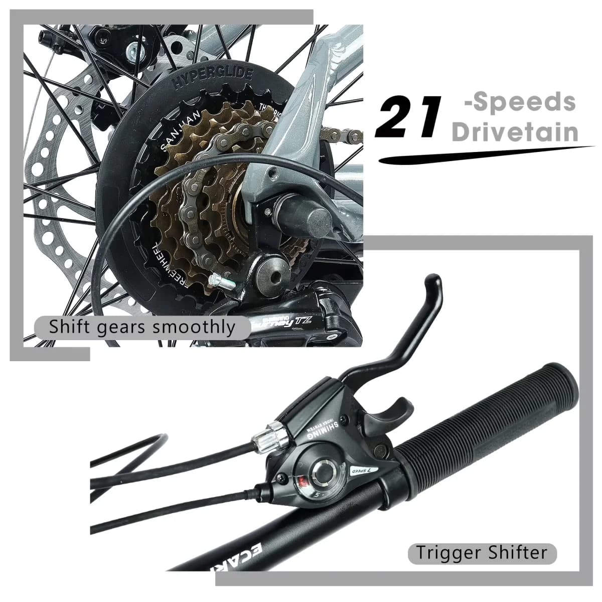 Professional Mountain Bike with Disc Brakes, Steel Frame Front Suspension MTB - Black for Outdoor Model C2E2D7