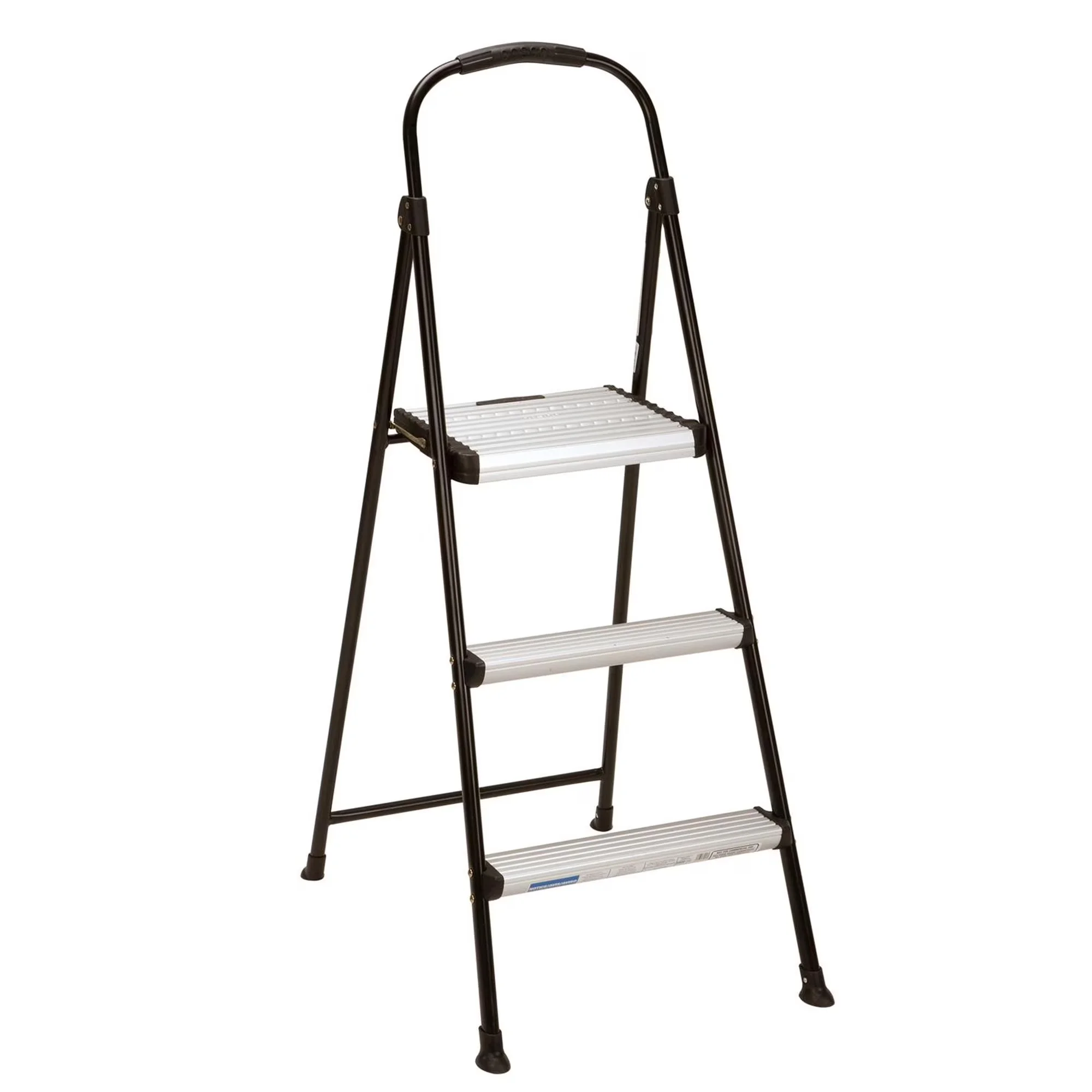 Ladders And Step Stool Efficient with Foldable, 8 Ft. 10 in. Max Reach (Black), Rubber Hand Grip - Black Aluminum Model 957155
