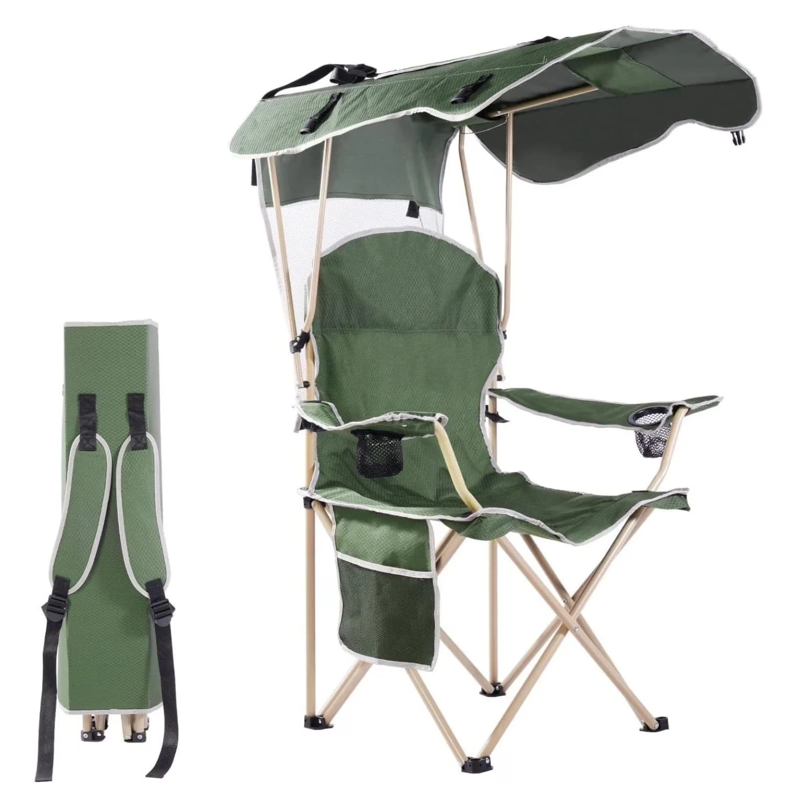 Beach Chair Sleek with Folding, Pattern: Solid, Portable chairs - Green Model F41432