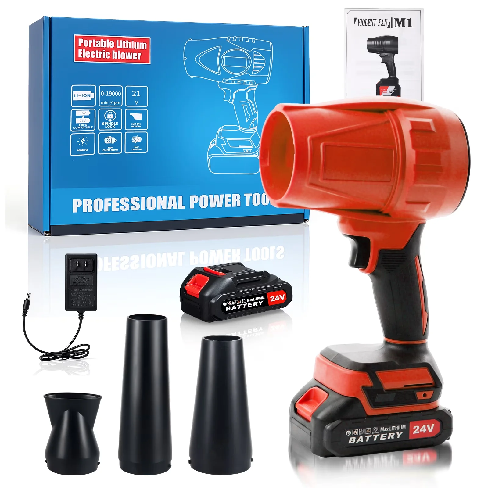 Innovative Leaf Blower with Battery, 24V, Cordless for Everyday Use - Model A43CF4