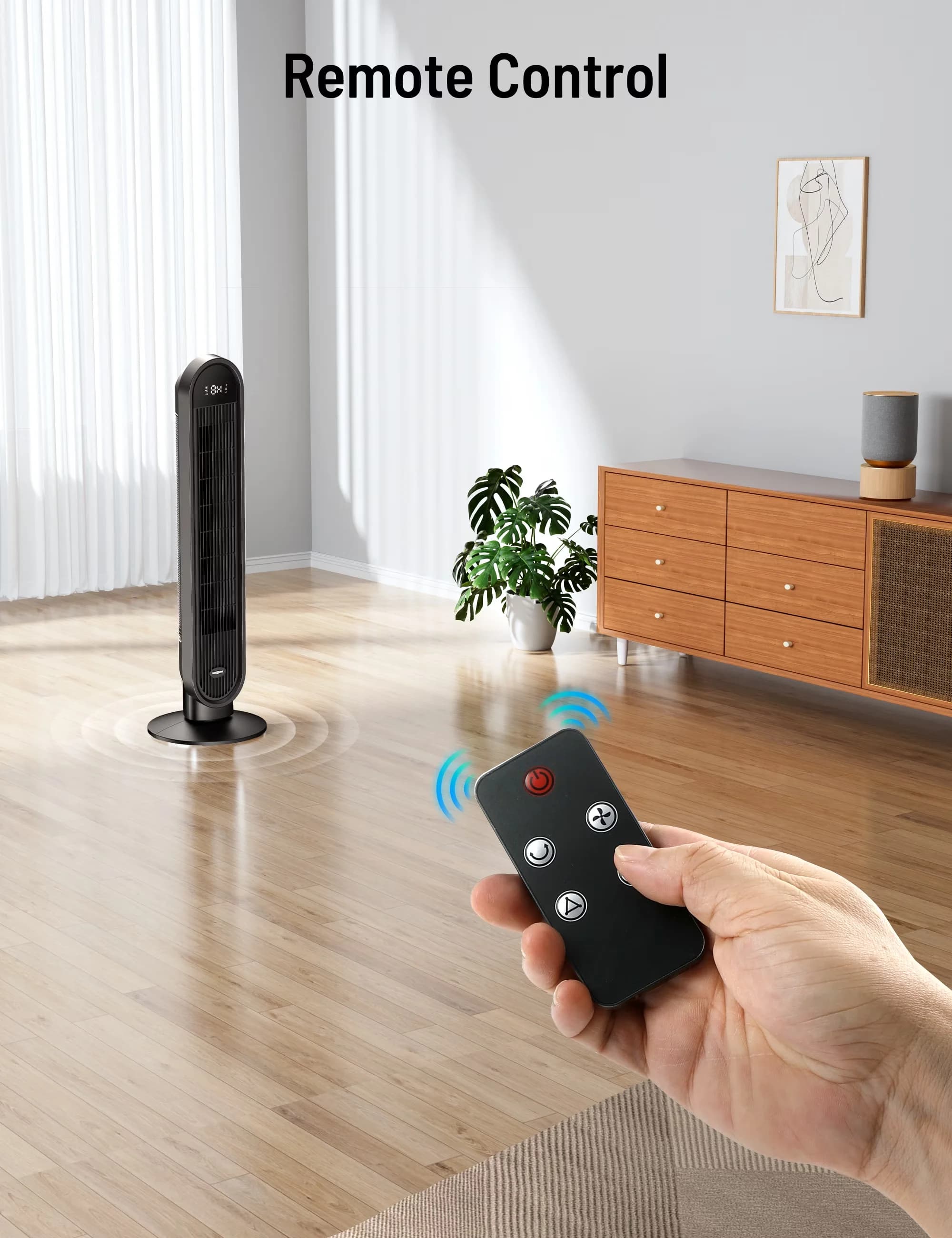 Efficient Fans In Cooling with LED, Oscillating, Timer - Black Tower - Premium Collection Model 29F27D