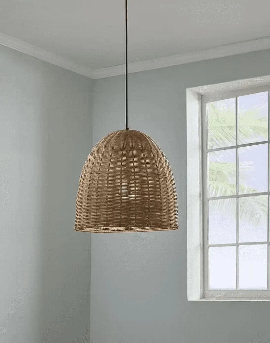Ceiling Lights Fixture Quality with Dimmable, Bohemian, Natural Rattan Shade - Rattan Model E60099