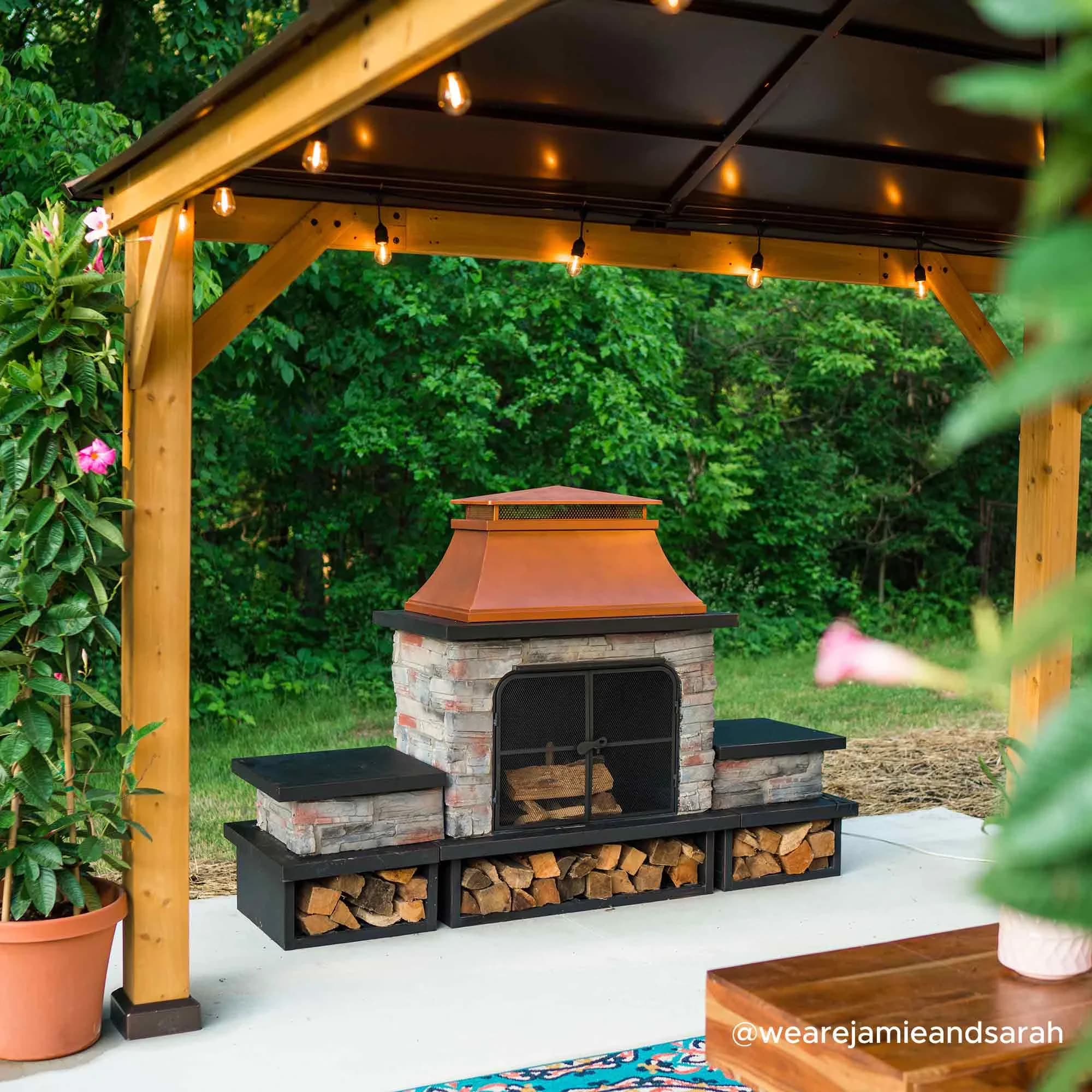 Outdoor Heating Professional with Traditional, Water-Resistant - Manufactured Stone|Powder-Coated Steel Model D0D11C