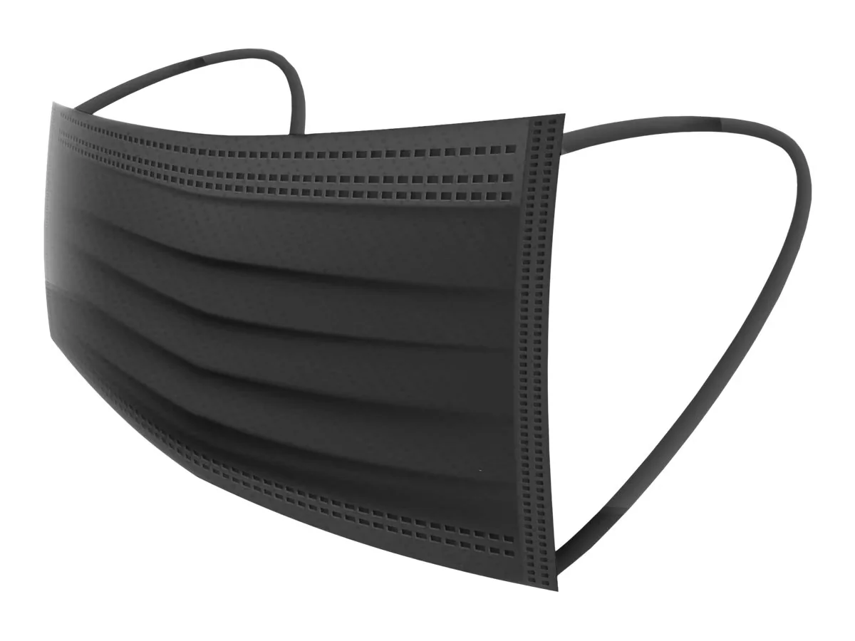 Compact Protective Equipment with Disposable, Black, 4-Ply - Black Adjustable Model 395A34