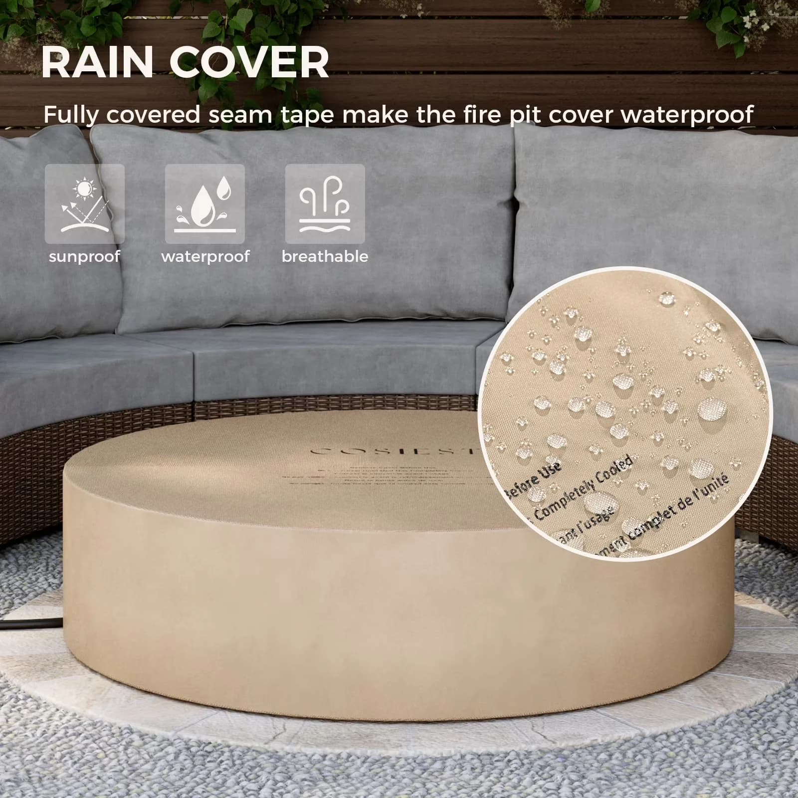 Outdoor Heating Stylish with Wind Guard: φ29*6 inches, Weight: around 100 lbs - Brown Magnesium Oxide, Mgo Model D32D2F