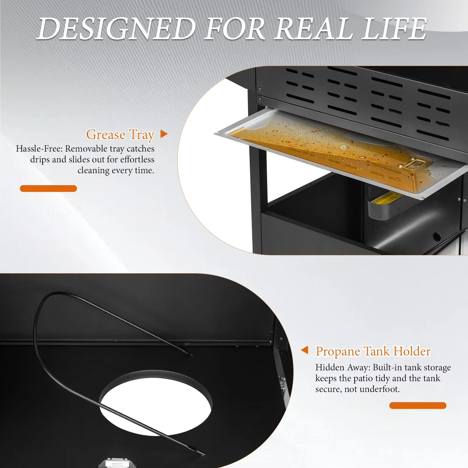 Essential Gas Grill with 46000 BTU, Portable, 3 Burner Propane Stove 46000 BTU - Black Steel Model 550839
