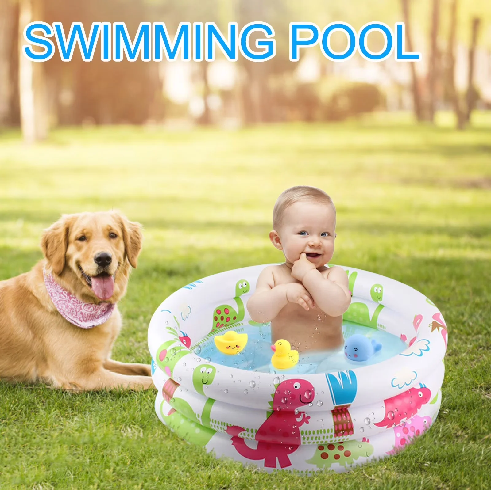 Compact Inflatable Pool with Puncture Resistant, Themed Swimming for Home - Model 85783B
