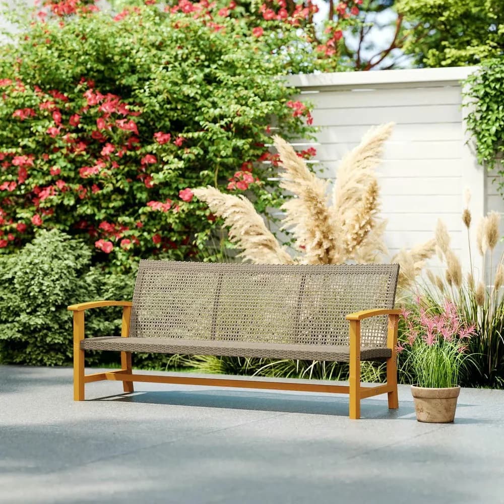 Outdoor Sofas Sectional Durable with Modern, Weather-Resistant - Brown Acacia Wood Model AC0AD8