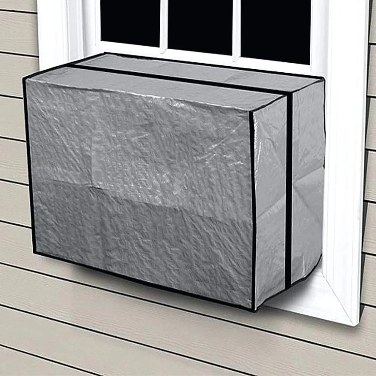 Reliable Air Conditioner with Waterproof, Elastic Straps, Winter Vinyl Cover - Silver Pvc Model FEE62C