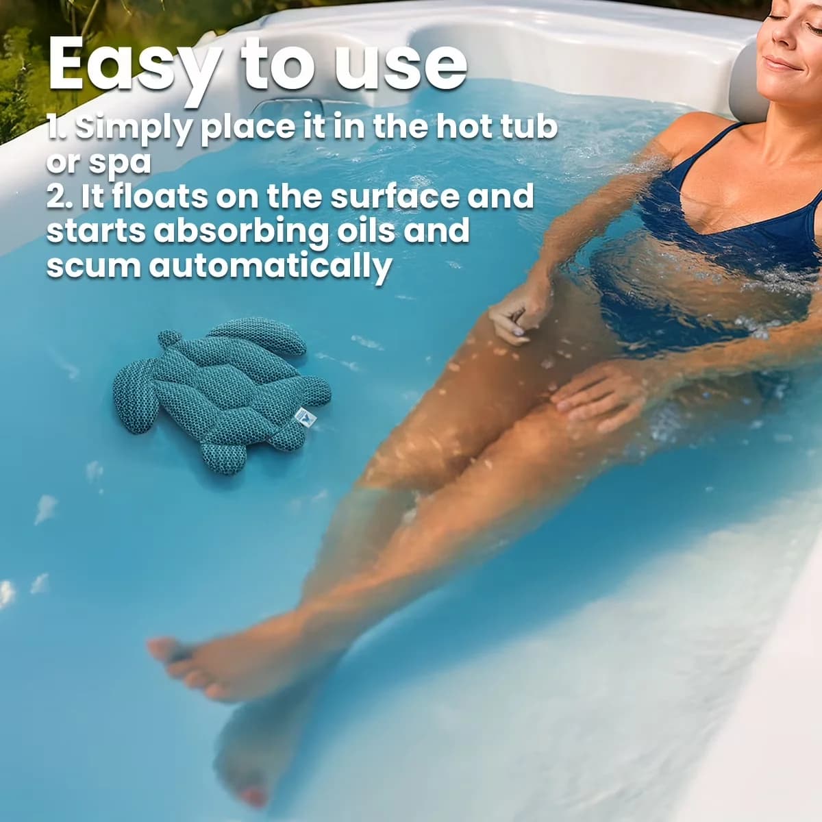 Hot Tub Efficient with Large Oil & Scum Remover, Absorbent Foam Material - Foam Blue Model 9E0DE1