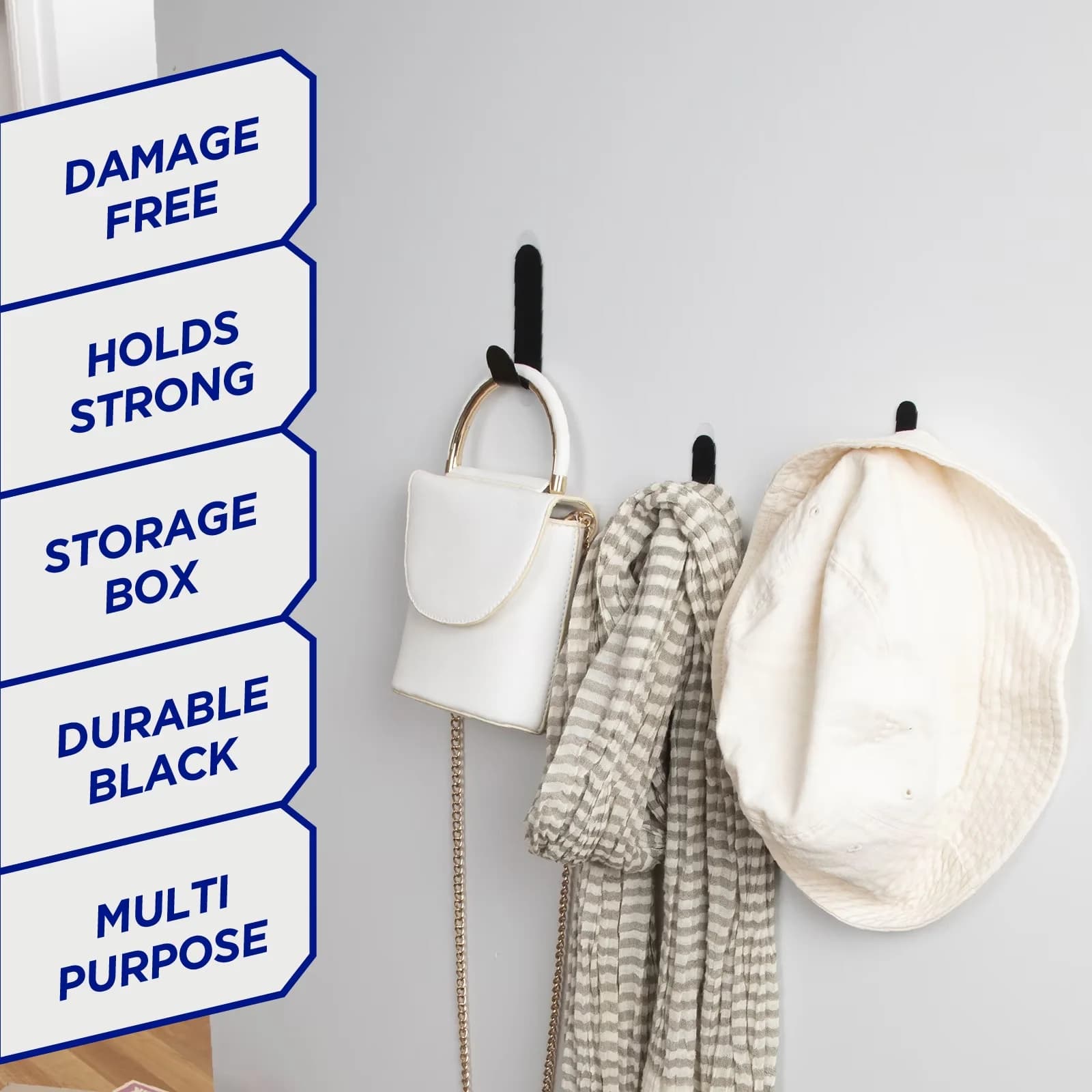 Damage-Free Hanging Stylish with Variety Of Sizes, Easy Installation - Black Metal Model 9DC54E