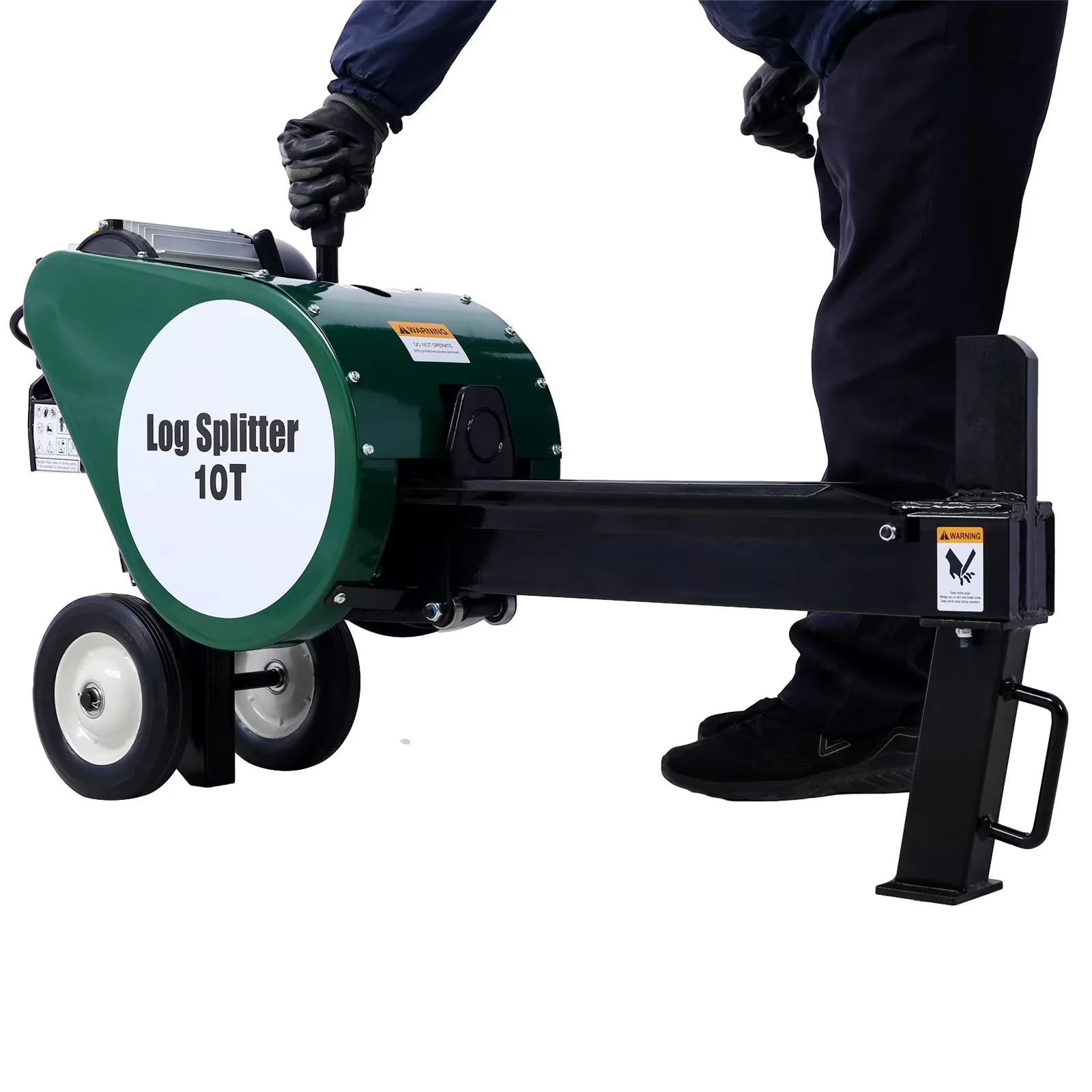 Professional Logsplitter with Wheeled - Green 16A - Rustic Charm Model D41B36