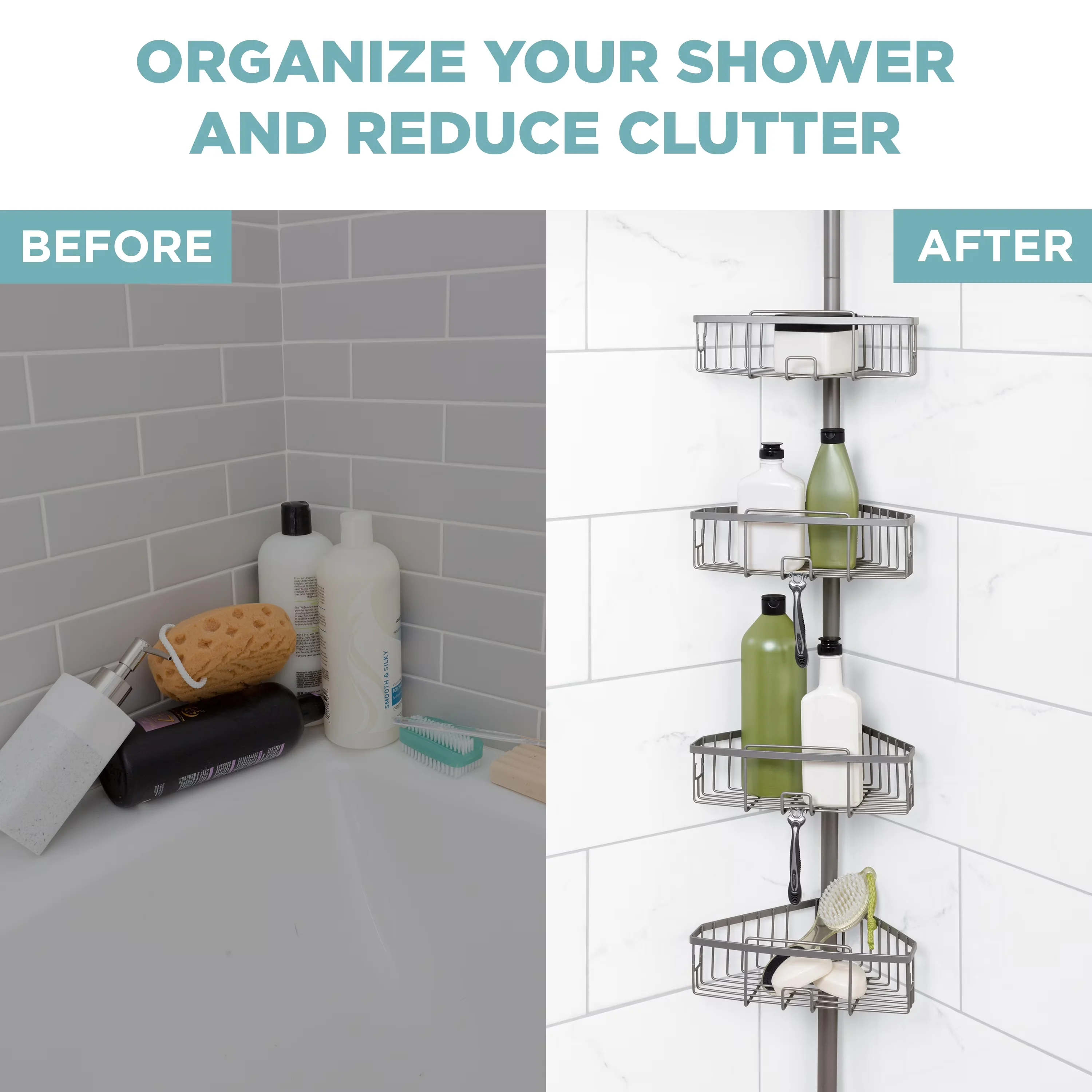 Professional Bathroom Renovation with Rust Resistant, Expandable - Metal Silver Model 0B37E1