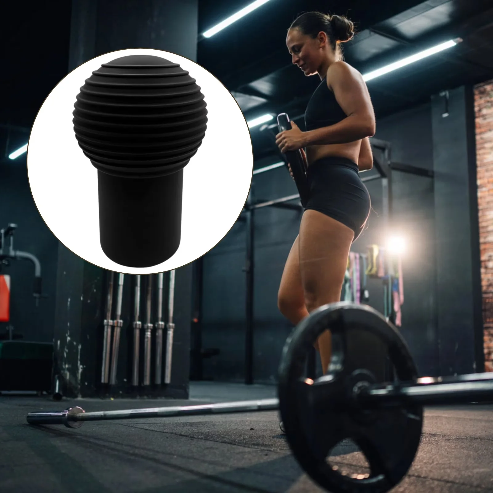 Compact Home Gym Accessory with Landmine Attachment - Black Silicone 2 in Model CD9260