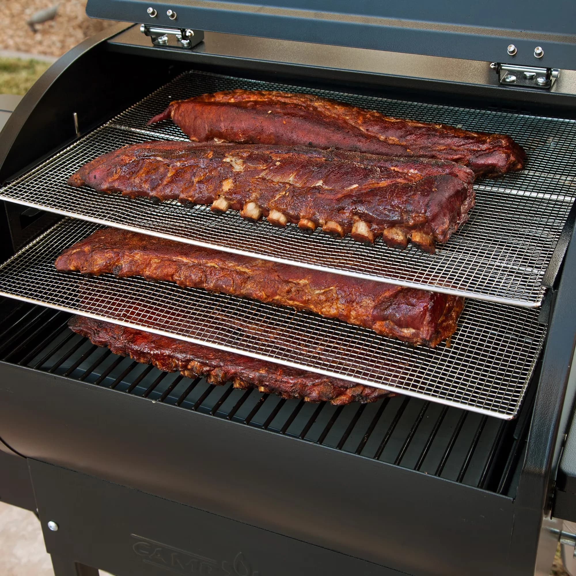Smoker Reliable with Warming Rack, Frame simply sits inside smoke chamber - Silver Nickel-Plated Steel Model 885399
