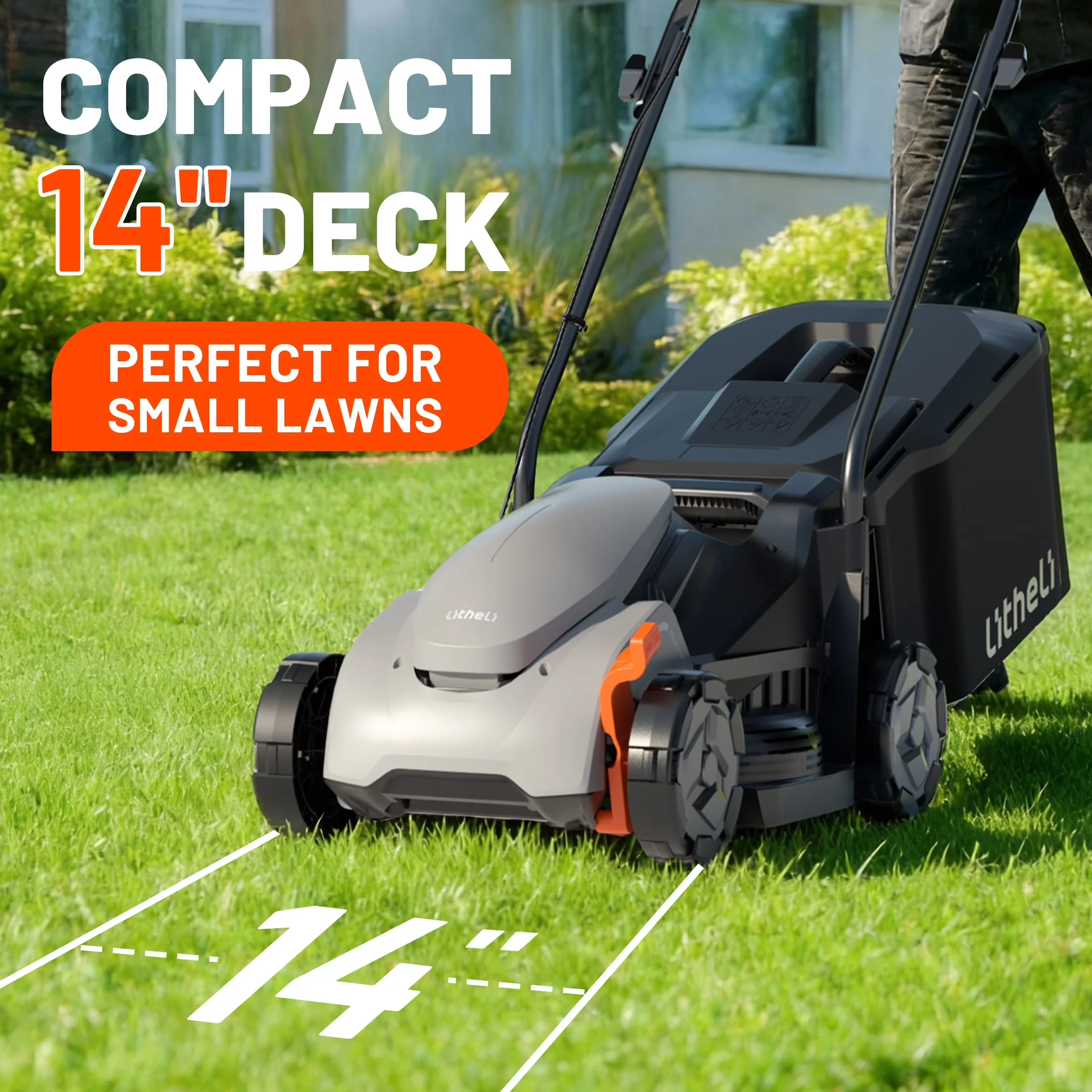 Premium Push Mower with Battery, 20V, 20V Cordless Electric Lawn - Black Model 2A512A