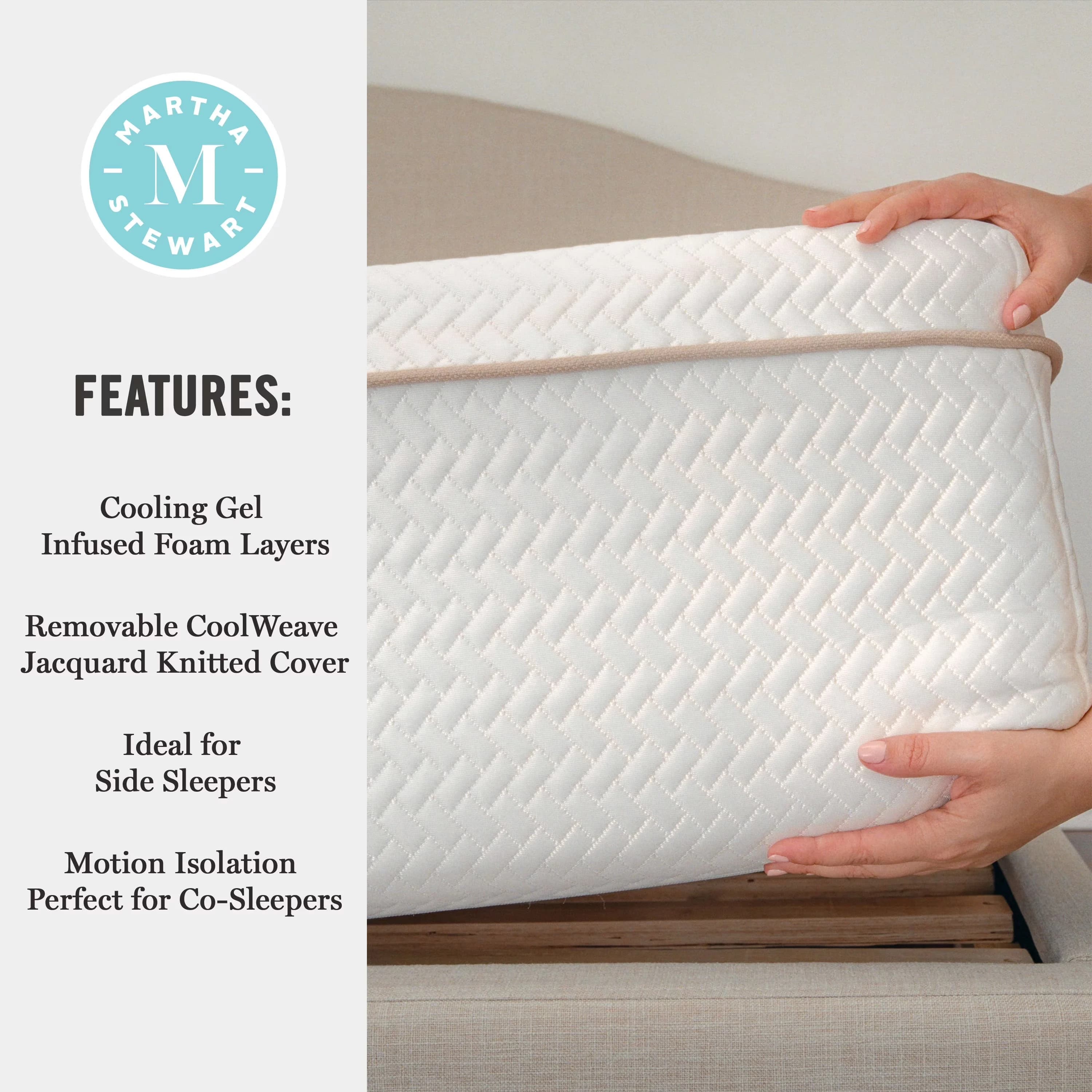 Modern Mattresses Accessory with Cooling Technology, CertiPUR-US Certified foam layers - White Fabric, Foam Model FD014E
