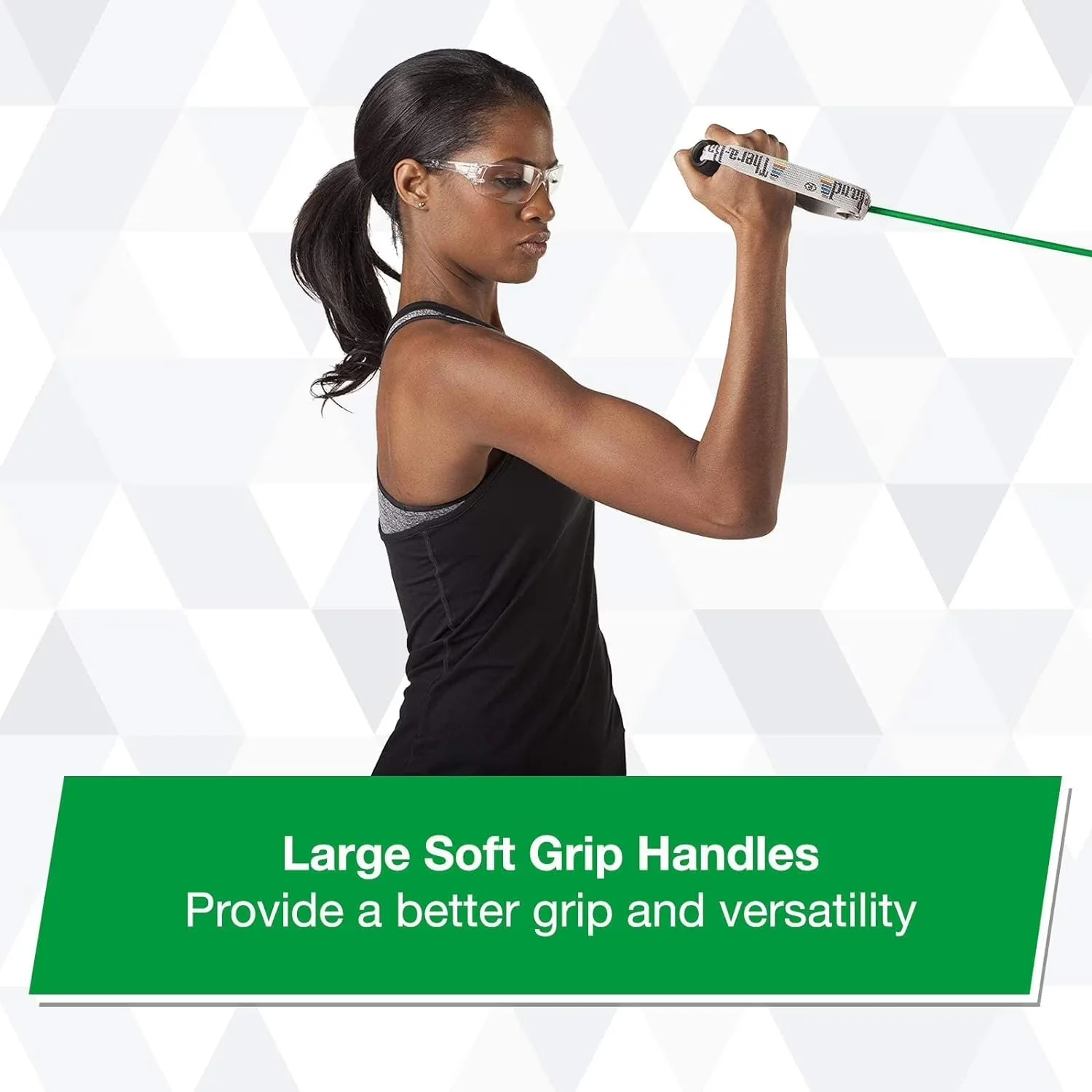 Versatile Home Gym Accessory with Anti-Slip, Heavy Thickness, 4.6 LBS - Soft Grip Handles Green Model 099C96