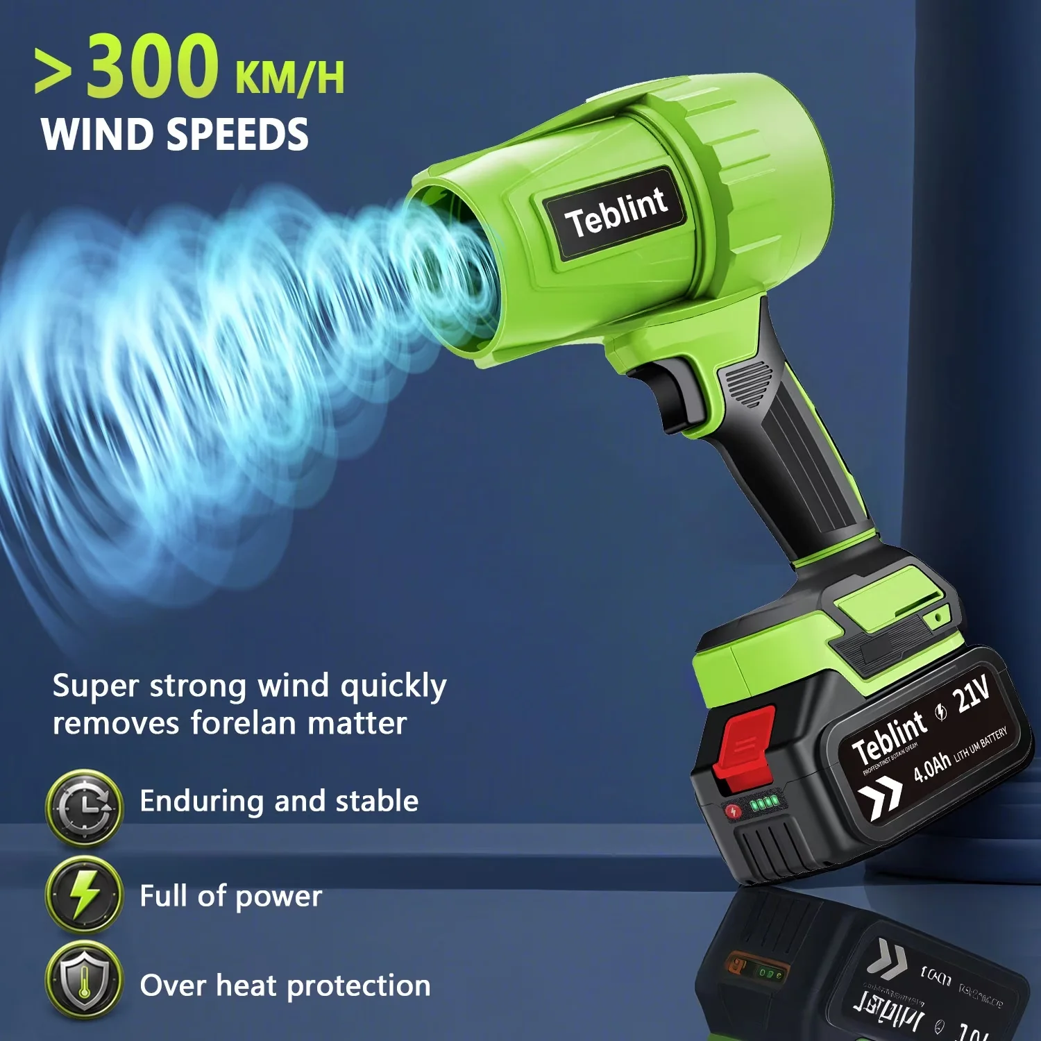 Professional Leaf Blower with Battery, 【Unleash Air Power】, Electric Cordless for Patio - Model 213D16