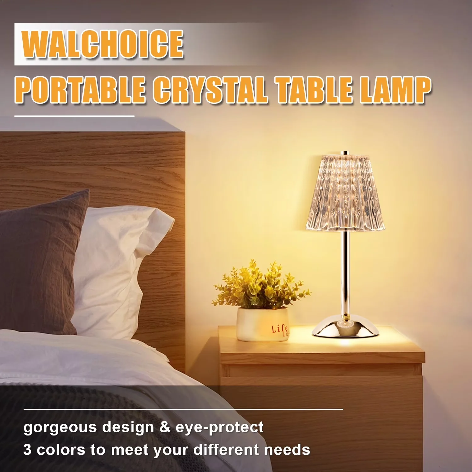 Lamp Modern with LED, Battery, Energy Efficient - Iron Gold for Living Room, Bedroom Model 26B582