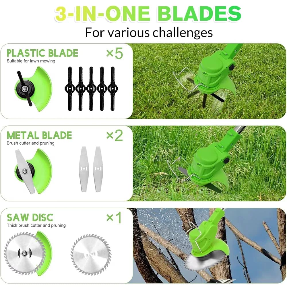 Quality Push Mower with Battery, 21V, 21V Cordless Lawn - Green - Ergonomic Design Model 2EB69E
