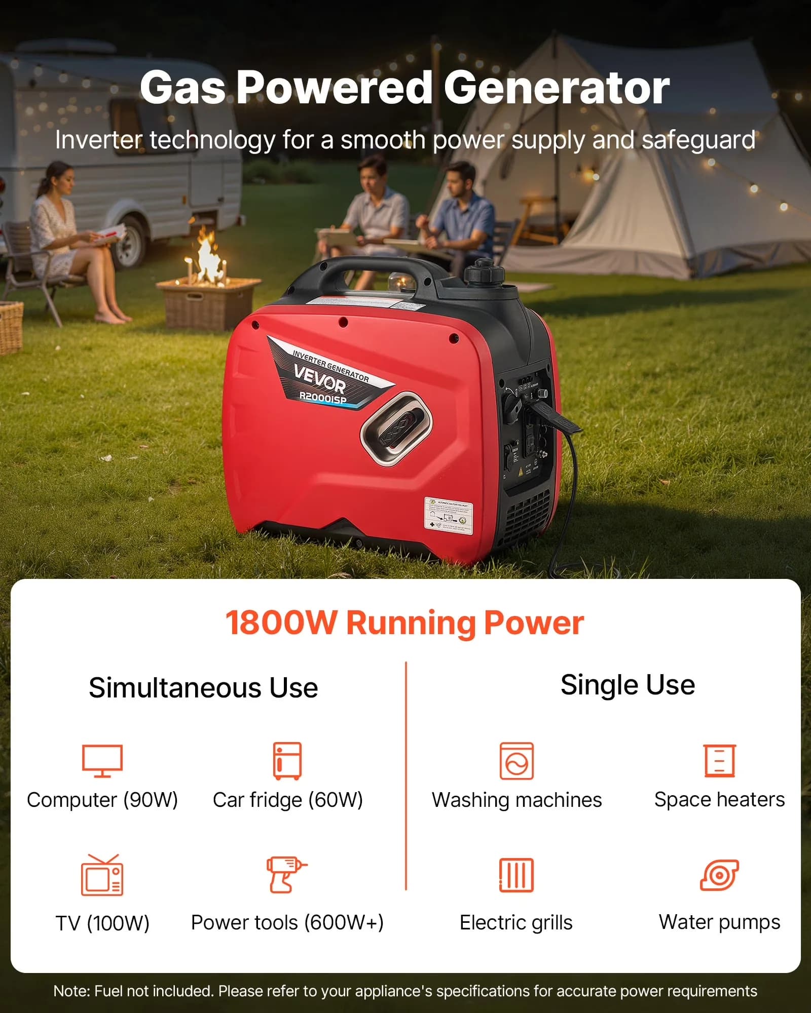 Stylish Generator with 2900W, Portable Inverters Generators, Inverter for Home - Model 0AEE31