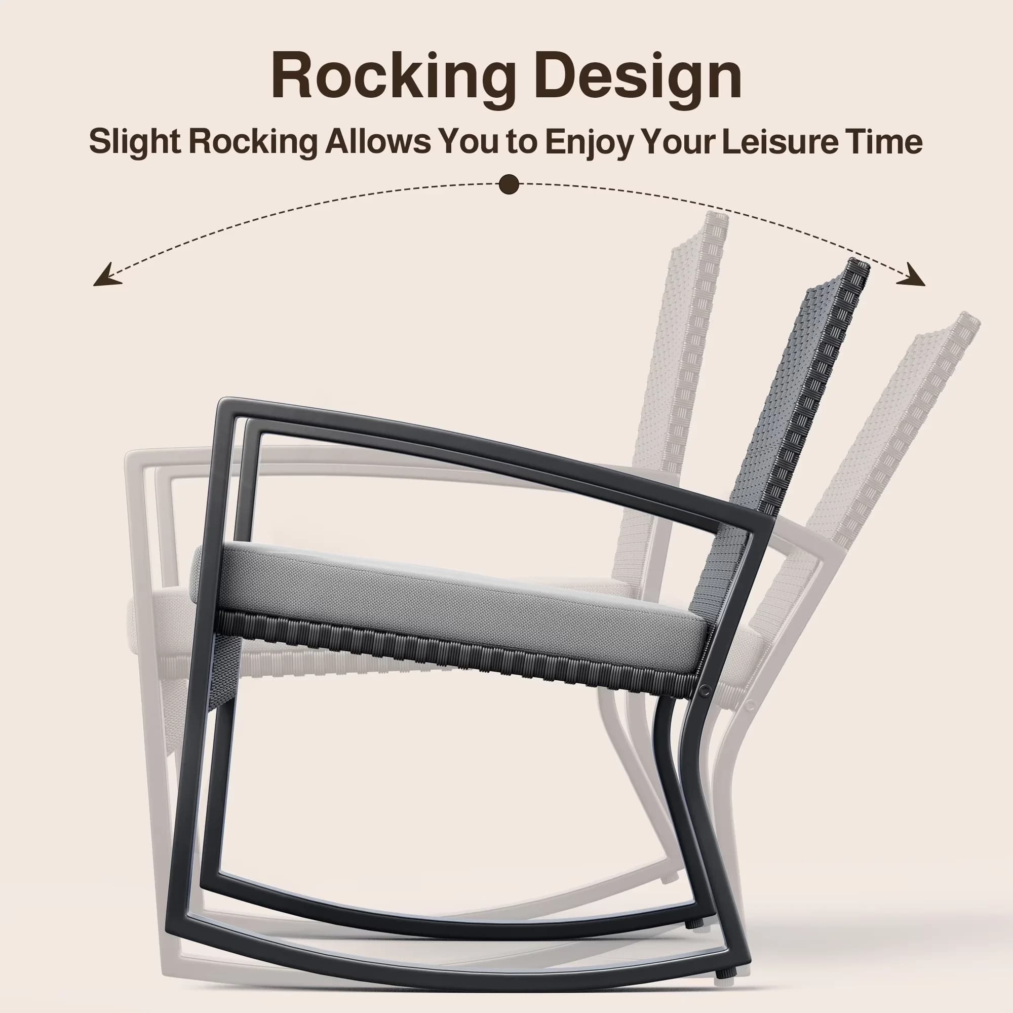 Patio Conversation Set Durable with Weatherproof, Removable Washable Cushions, All-Weather PE Rattan - Metal Gray Model 078AC4
