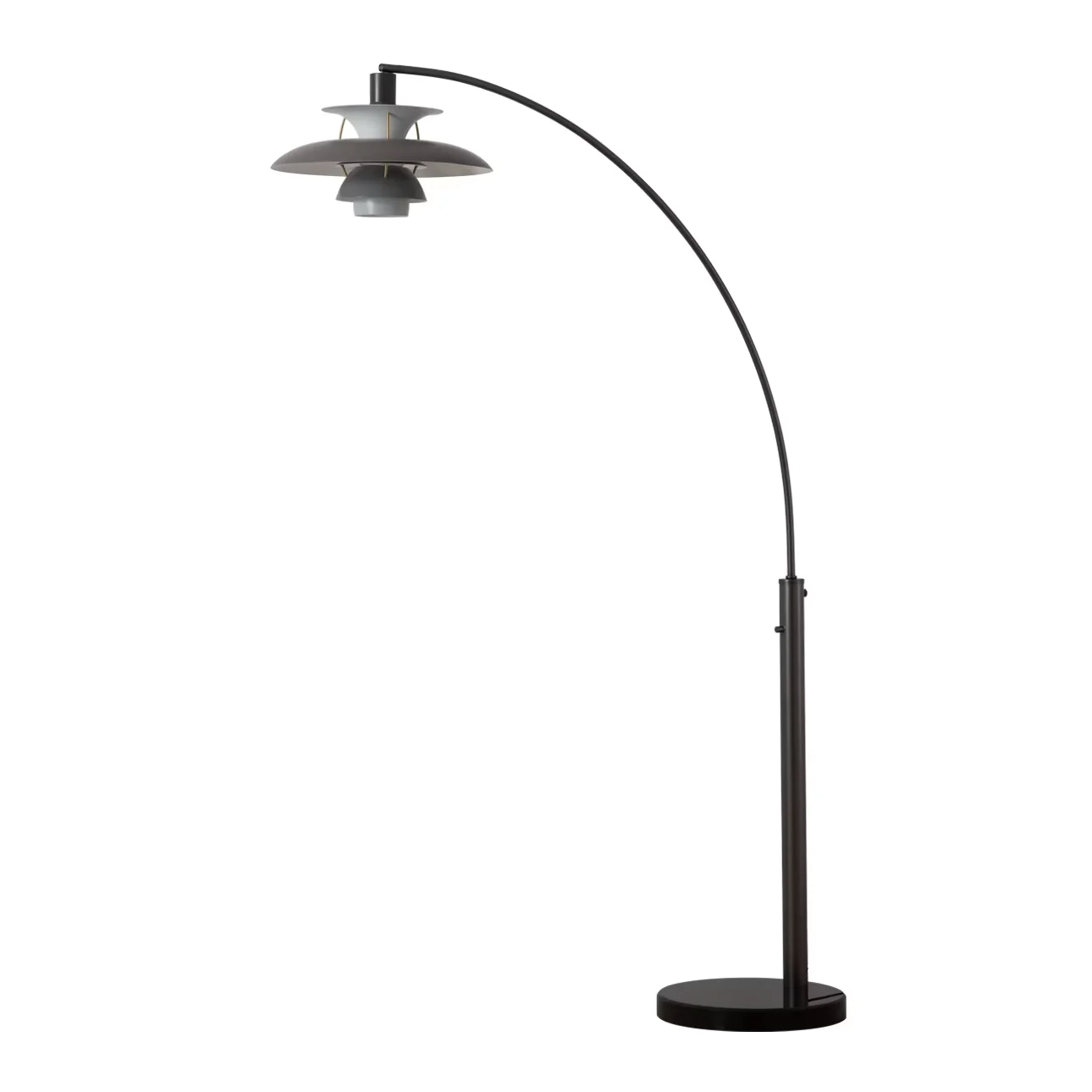 Essential Floor Lamp with Incandescent, Energy Efficient - Gray Aluminum Model 6EE46F
