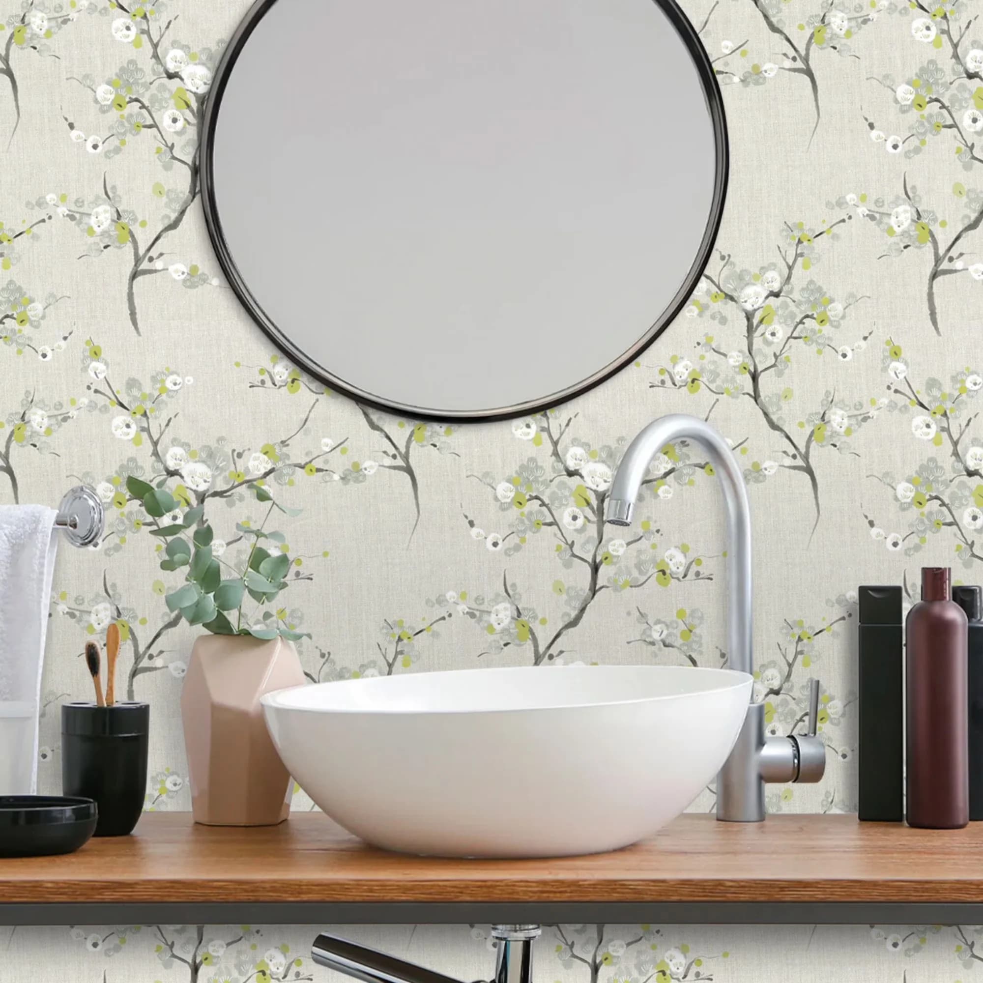 Durable Wallpaper with Removable, Color: Multi-color, Pattern: Floral - Beige Paper for Home Model A928ED