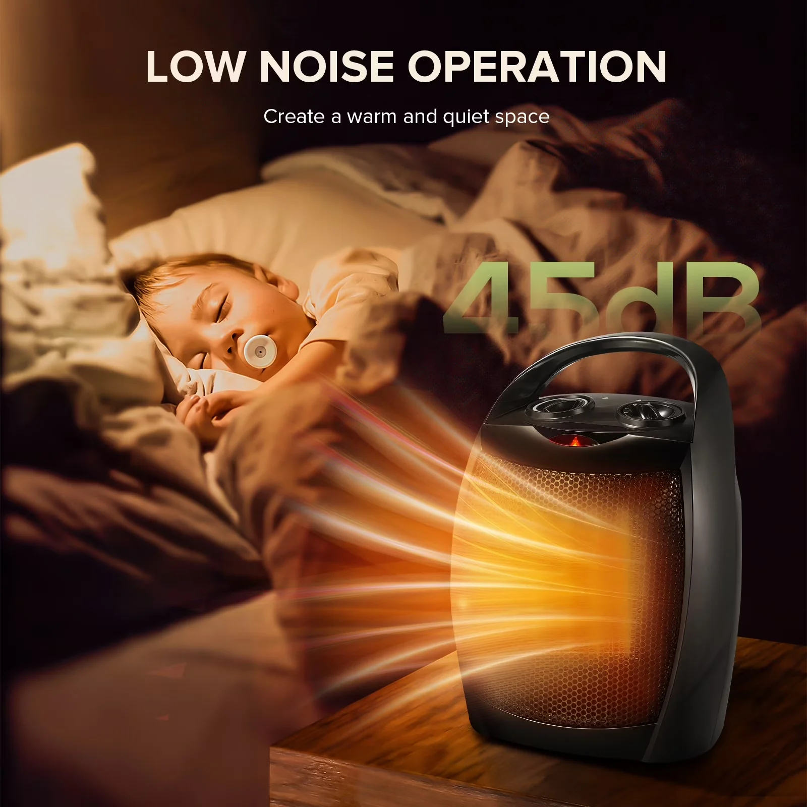 Portable And Electric Space Heater Quality with 950W, Adjustable, Compact 950W/1500W - Model 87A4AA