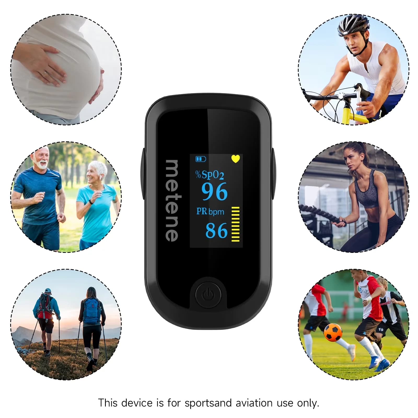 Modern Mattresses Accessory with Battery, Portable, Pulse Oximeter Fingertip - Black Model 560882