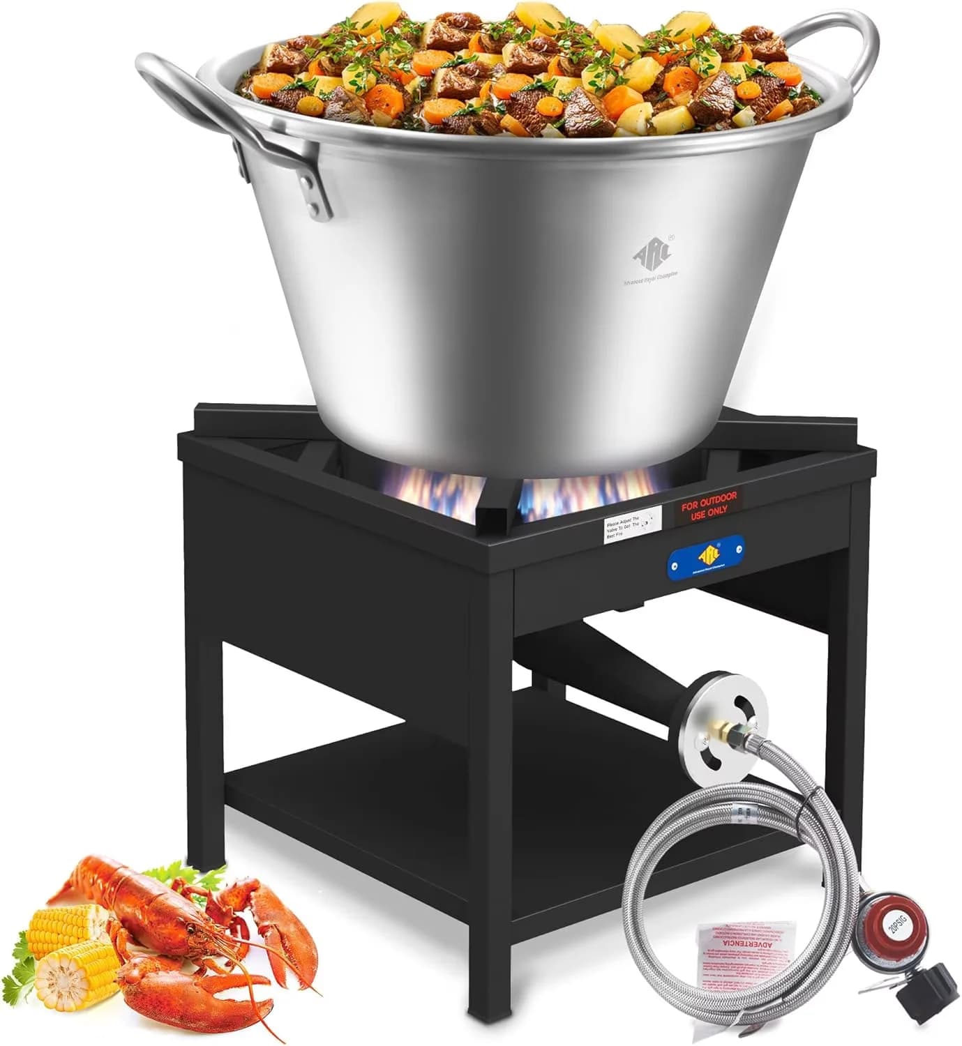 Efficient Outdoor Fryer with 200000 BTU, Heat Resistant Handle, Great - Cast Iron Silver Model 510579